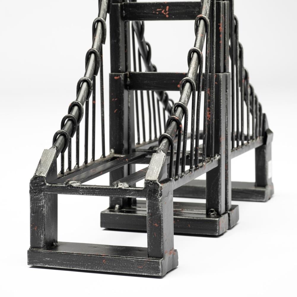 Industrial Black Metal Suspension Bridge Bookends Set