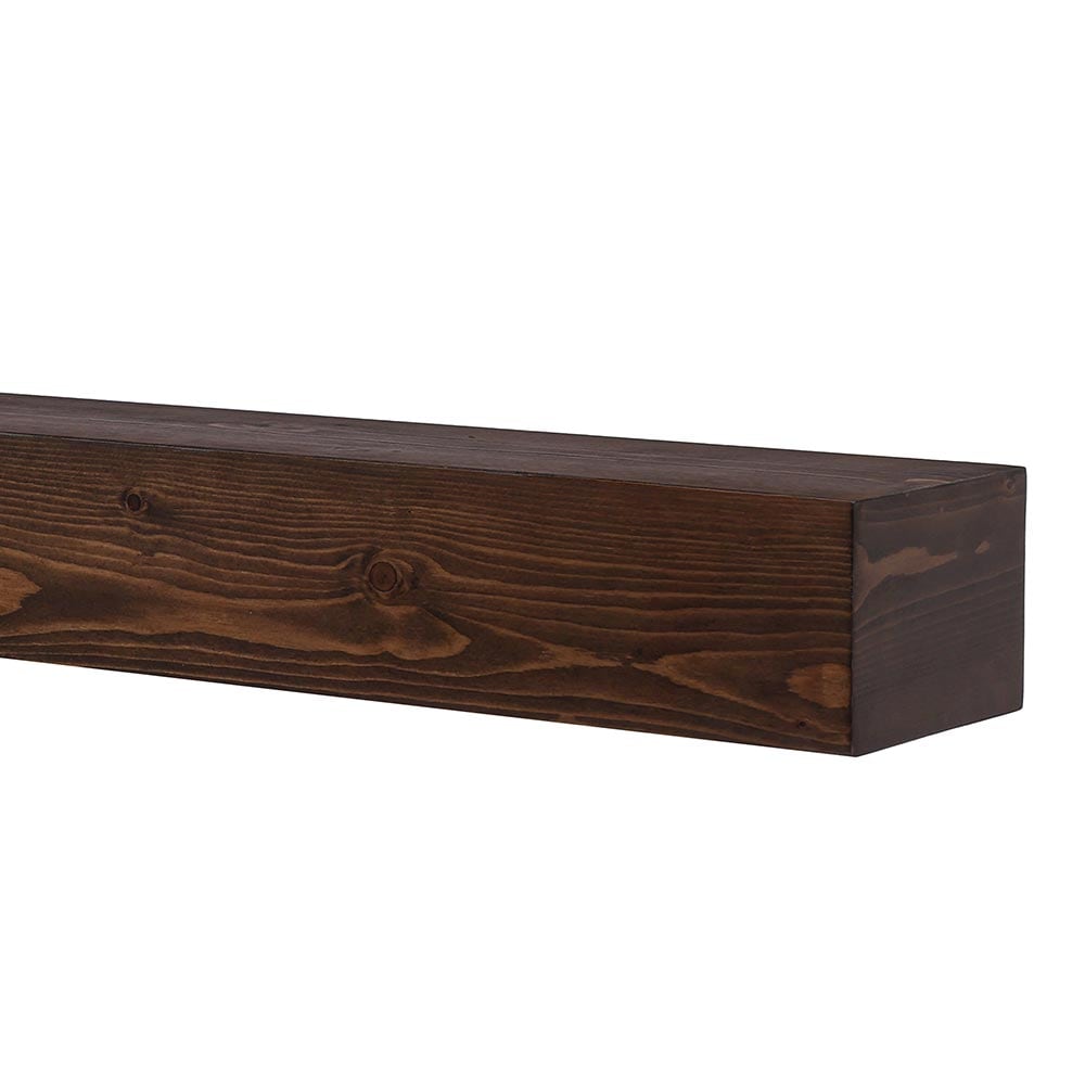 Mantels Direct AUSTIN-60-BW 60-in W x 5.5-in H x 9-in D Austin Burnished Walnut Pine Hollow Farmhouse Fireplace Mantel