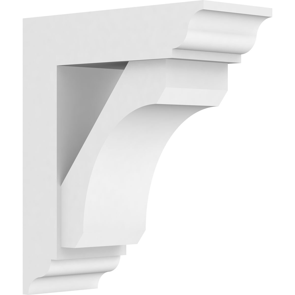 Ekena Millwork BKTP05X12X14LEC01 Standard Legacy 5-in x 12-in x 14-in White PVC Standard bracket