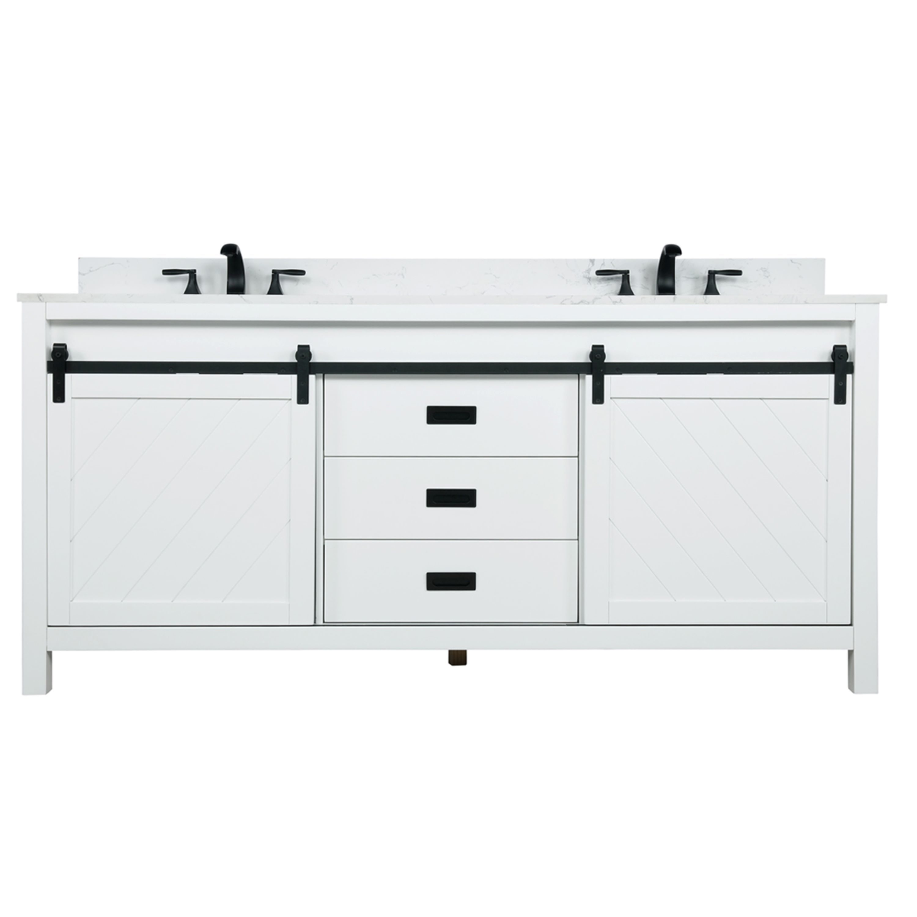 Altair 536072-WH-AW-NM Kinsley 72-in White Undermount Double sink Bathroom Vanity with Aosta White Engineered marble Top