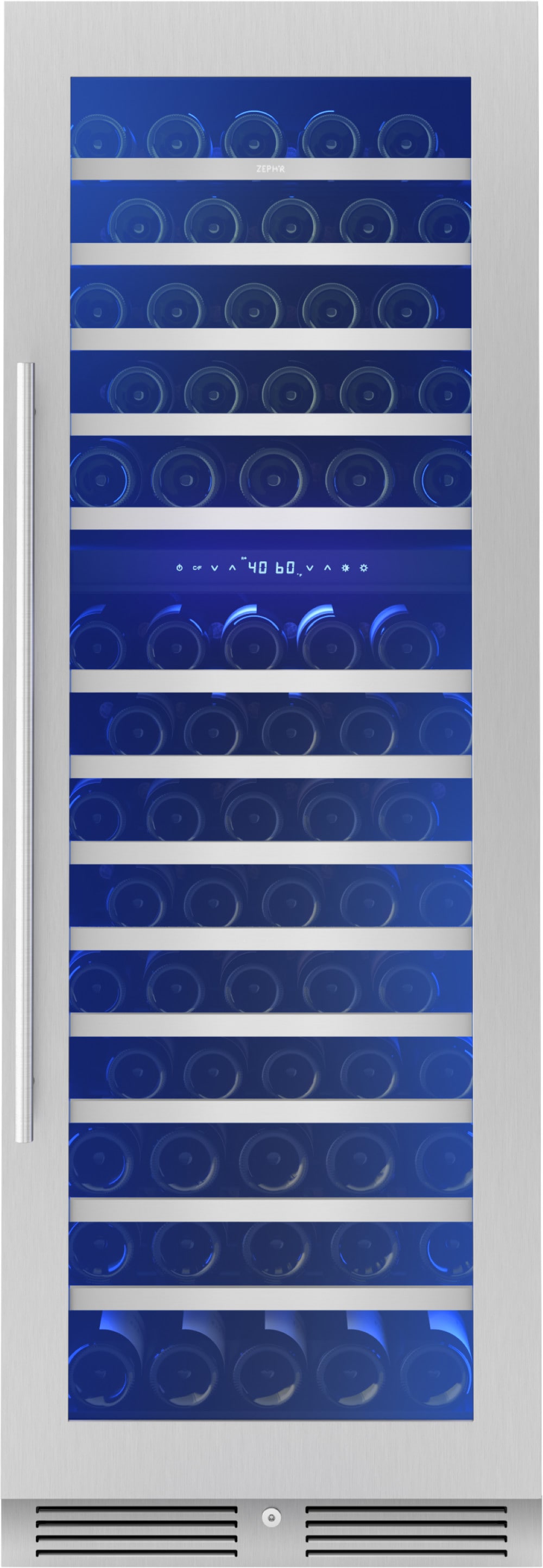 Zephyr PRW24F02CG Presrv 24-Inches W 132 -Bottles Stainless Steel + Glass Built-in/Freestanding Indoor Wine Cooler