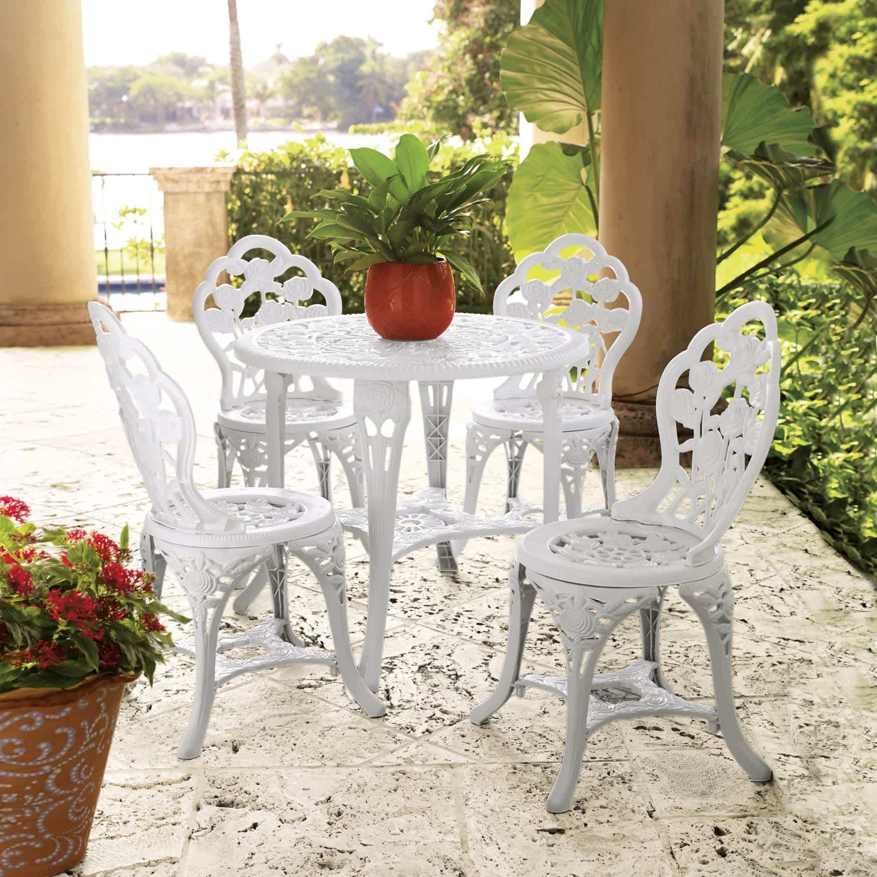 BrylaneHome 196392802619 5-Piece Table and Chair Bistro Set