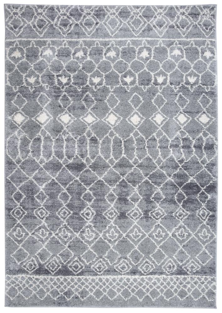 World Rug Gallery 168GRAY5X7 Pandora 5 x 7 Shag Gray Distressed/Overdyed Bohemian/Eclectic Area Rug