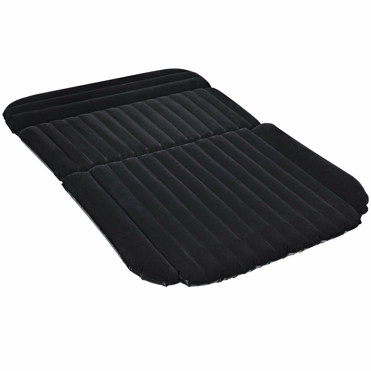 Slickblue Inflatable Air Mattress for SUV Car Backseat Road Trips- PVC Flocking Surface - 74.5 Inch L x 50.5 Inch W x 4.5 Inch H- Black