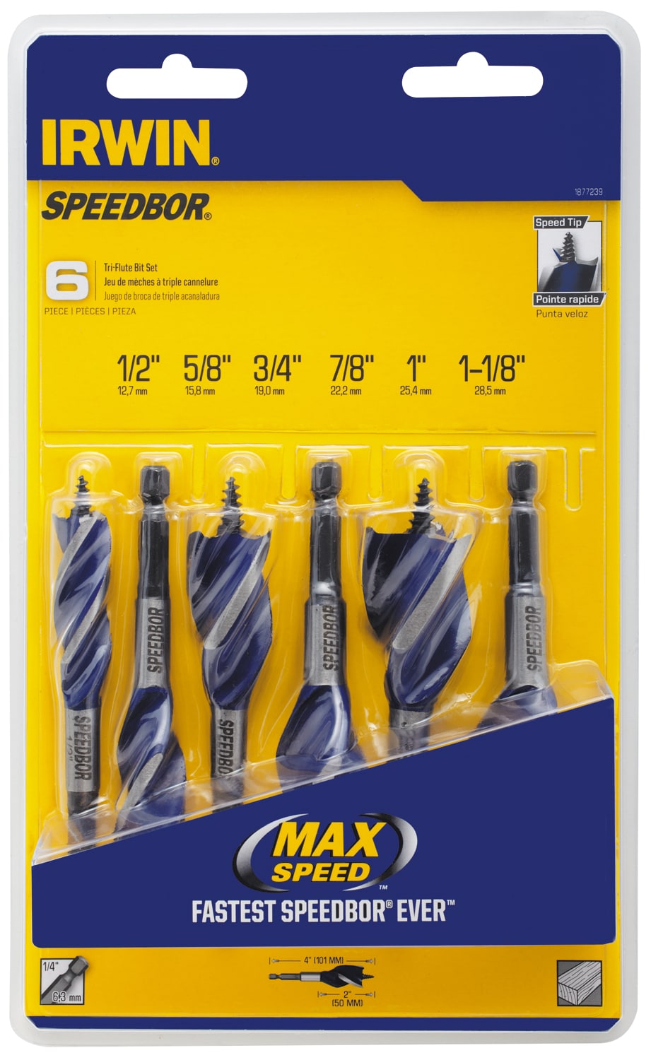 IRWIN Speedbor Max 6-Piece x 4-in Woodboring Self-feed Drill Bit