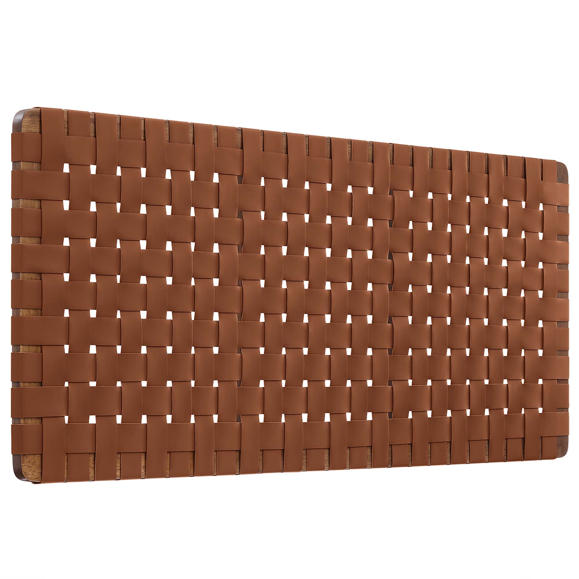 Modway -  Sparta Weave Vegan Leather Full Headboard in Walnut Brown
