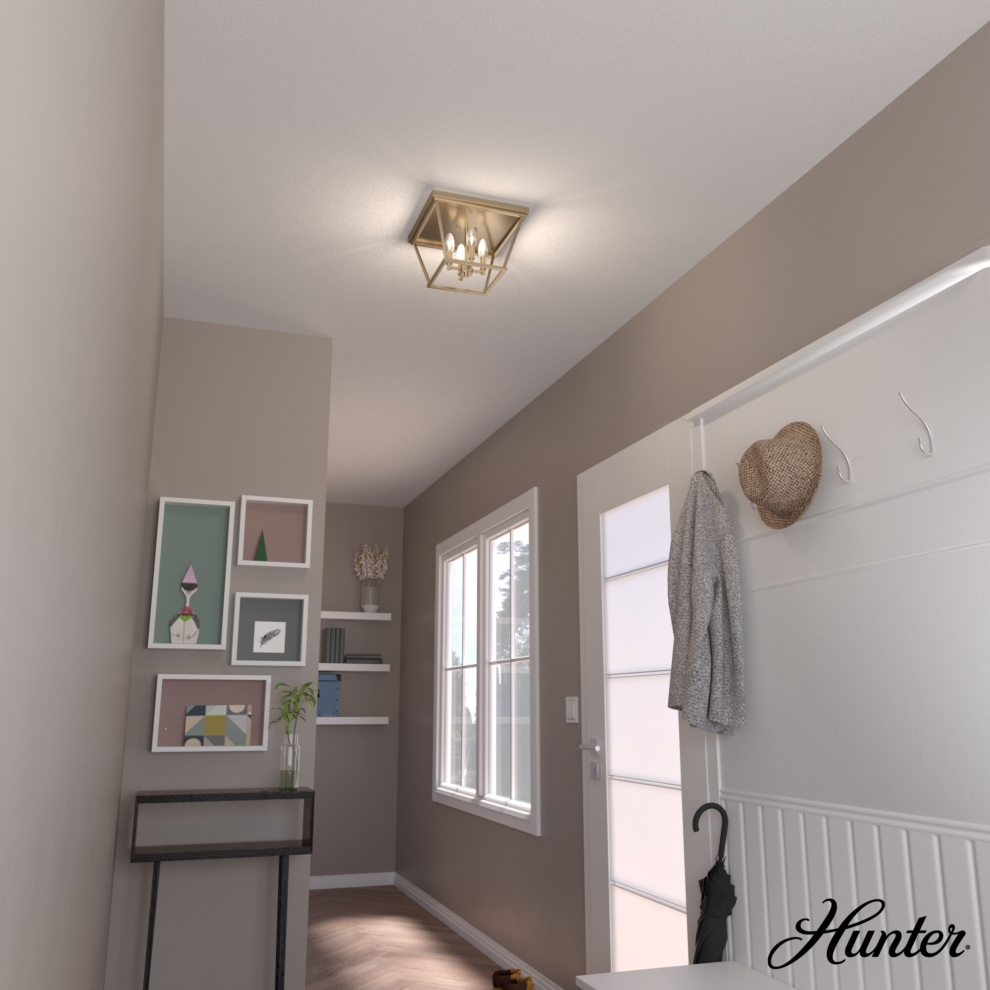 Laurel Ridge Alturas Gold 14" Modern Indoor/Outdoor Flush Mount Light