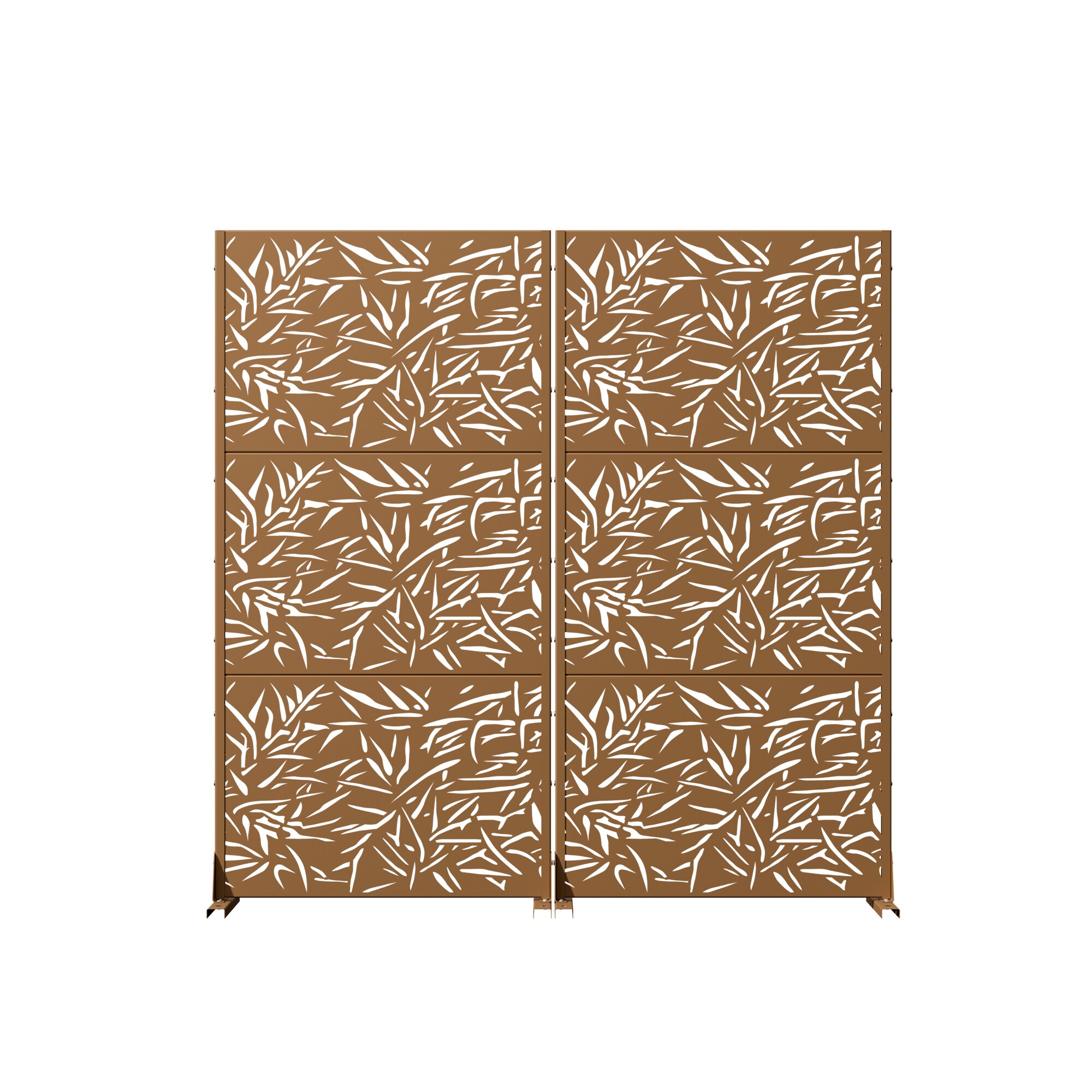Lirago Modern 35 in. L x 16 in. W x 72 in. H Brown Galvanized Steel Dig Privacy Galvanized (4-Pack)