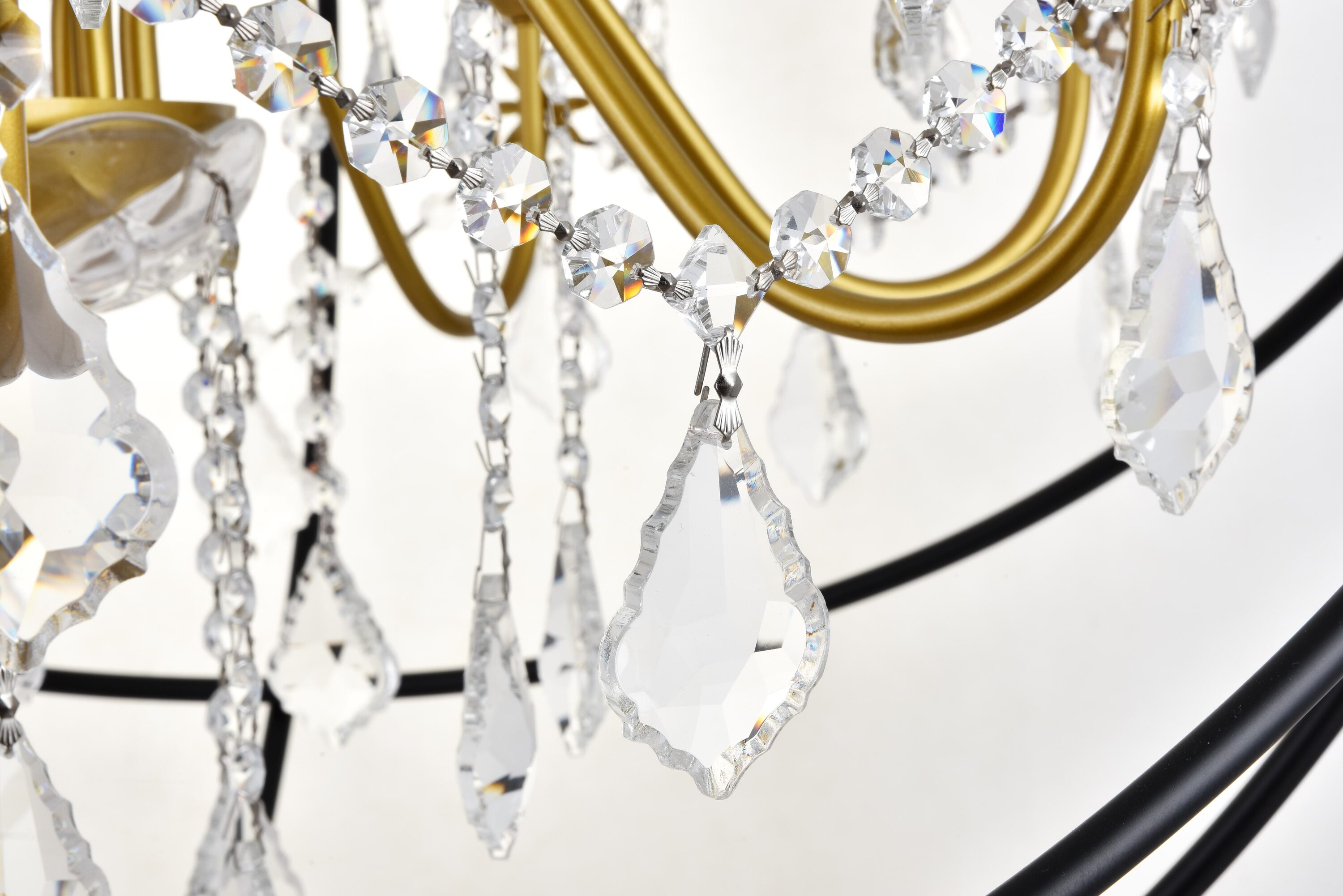 Cordelia 8-Light Black and Gold Crystal Pendant Chandelier