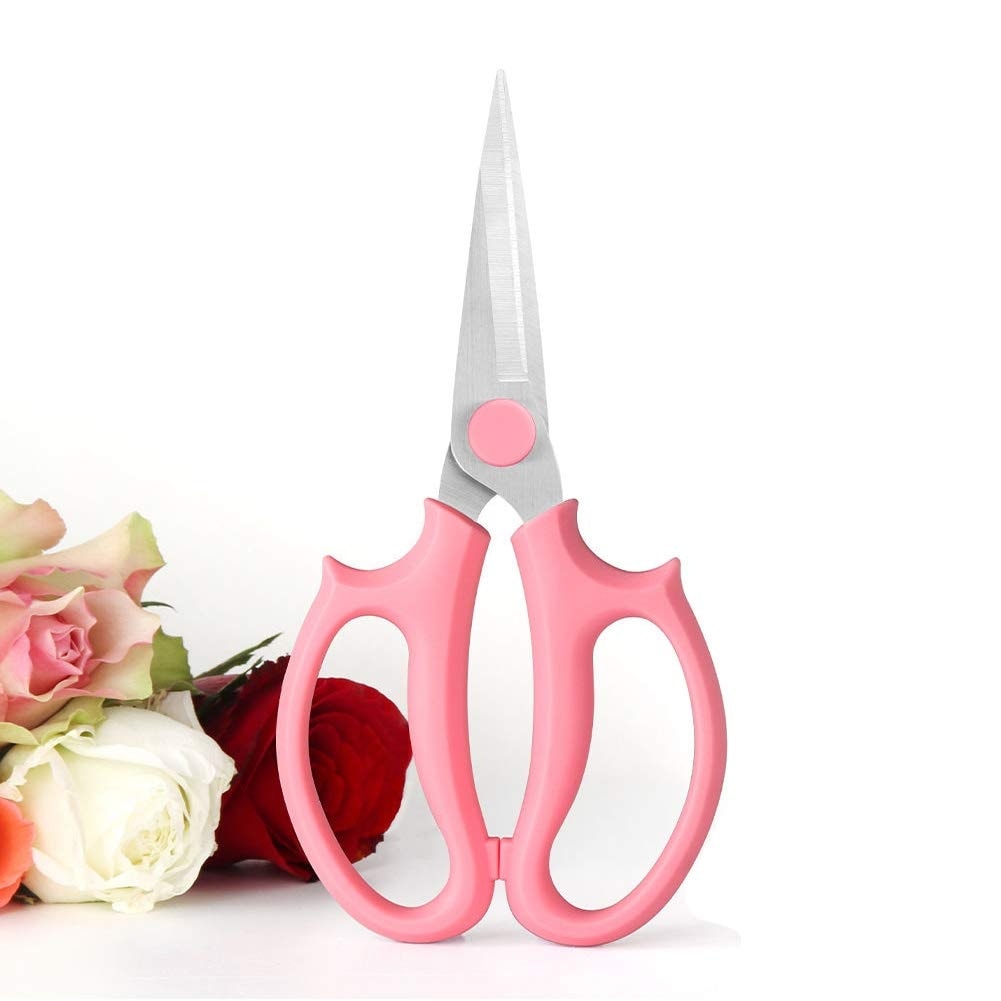 AOIZGMY  Flower Scissors Premium Stainless Steel Pruner for Flowers Branches and Leaves Ergonomic Non Slip Handle Pink Slender Design