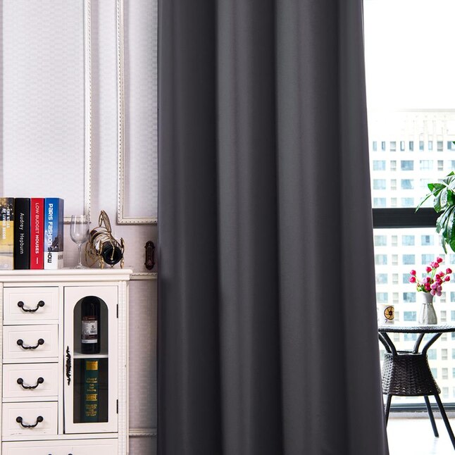 Elegant Home Fashions Sparta 96-in Dove Grey Polyester Blackout Thermal Lined Curtain Panel Pair Elegant Home Fashions Sparta 96-in Dove Grey Polyester Blackout Thermal Lined Curtain Panel Pair