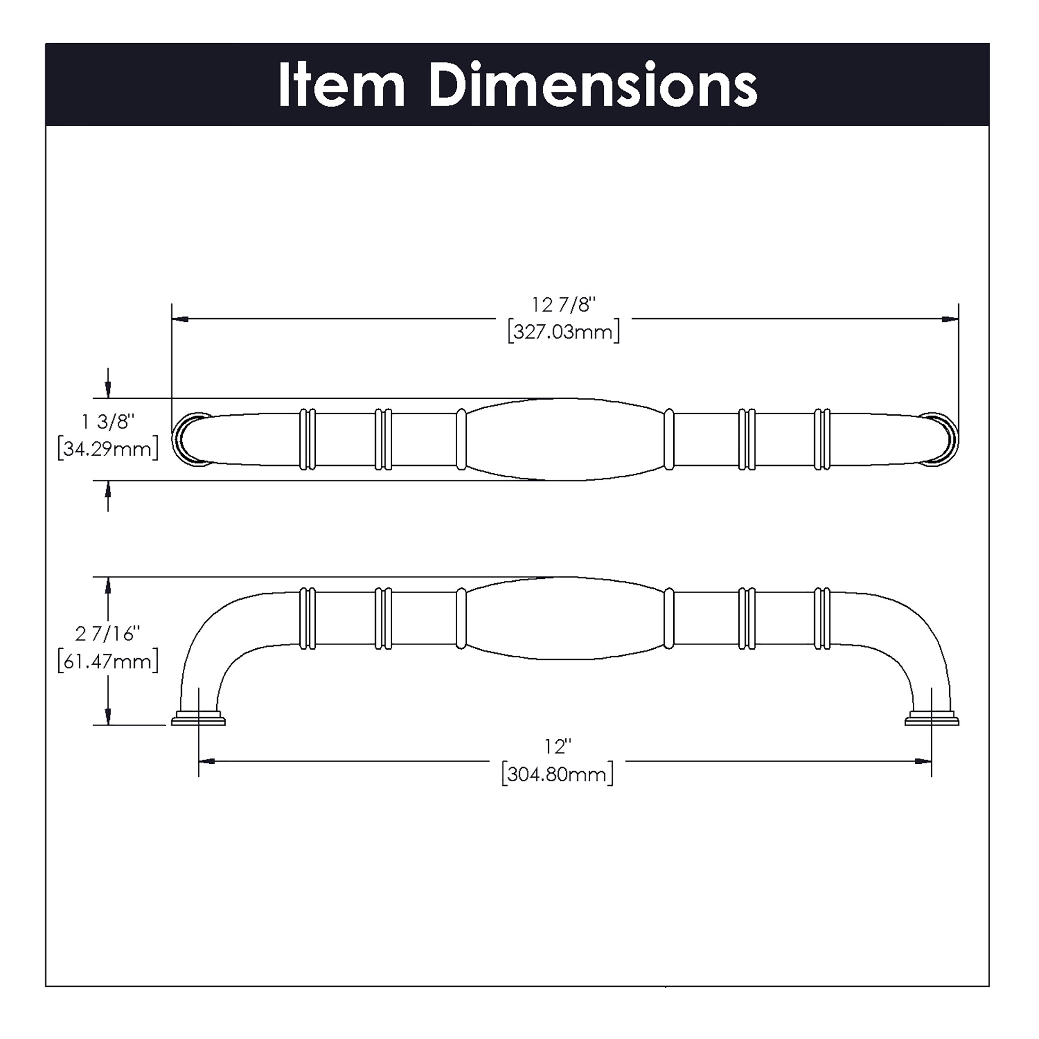 Hickory Hardware Williamsburg 12-in Center to Center Black Nickel Vibed  Rectangular Appliance For Use On Appliances Drawer Pulls in the Drawer  Pulls department at