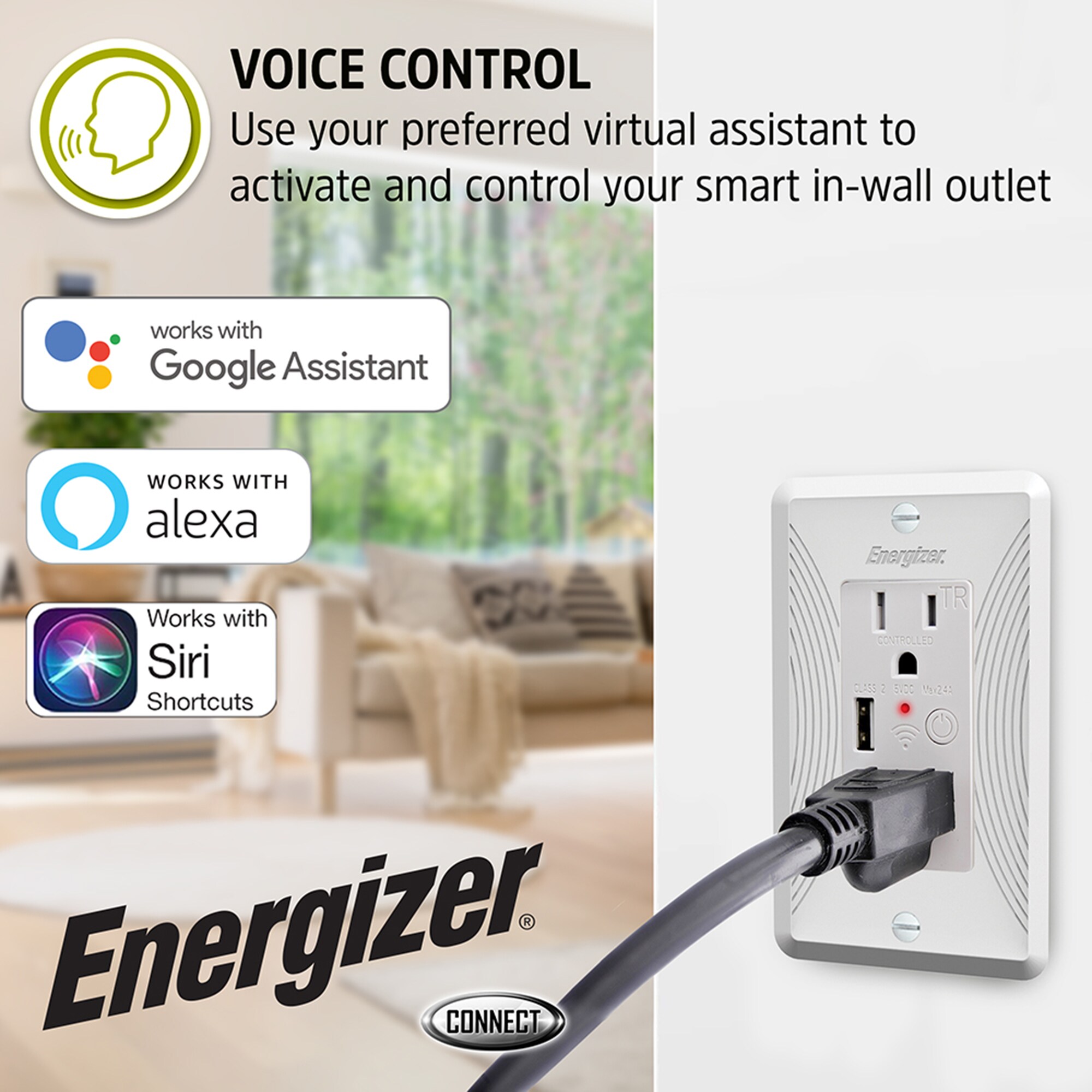 Smart Wifi 15A Wall Plug - Energizer