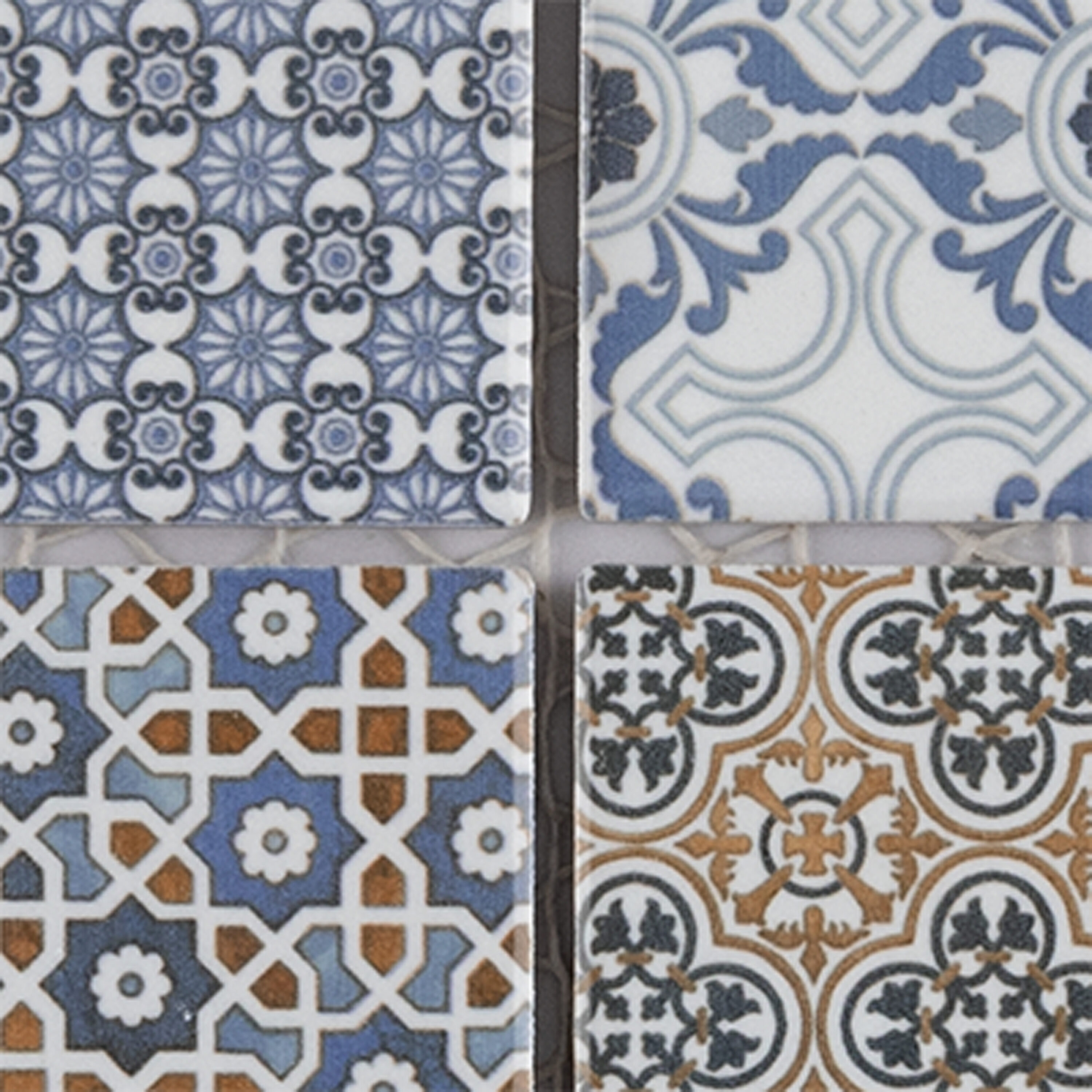 Affinity Tile S1FTC2CL Sample - Classico 2" Square Mix 6-in x 6-in Glossy Porcelain Floor and Wall Tile