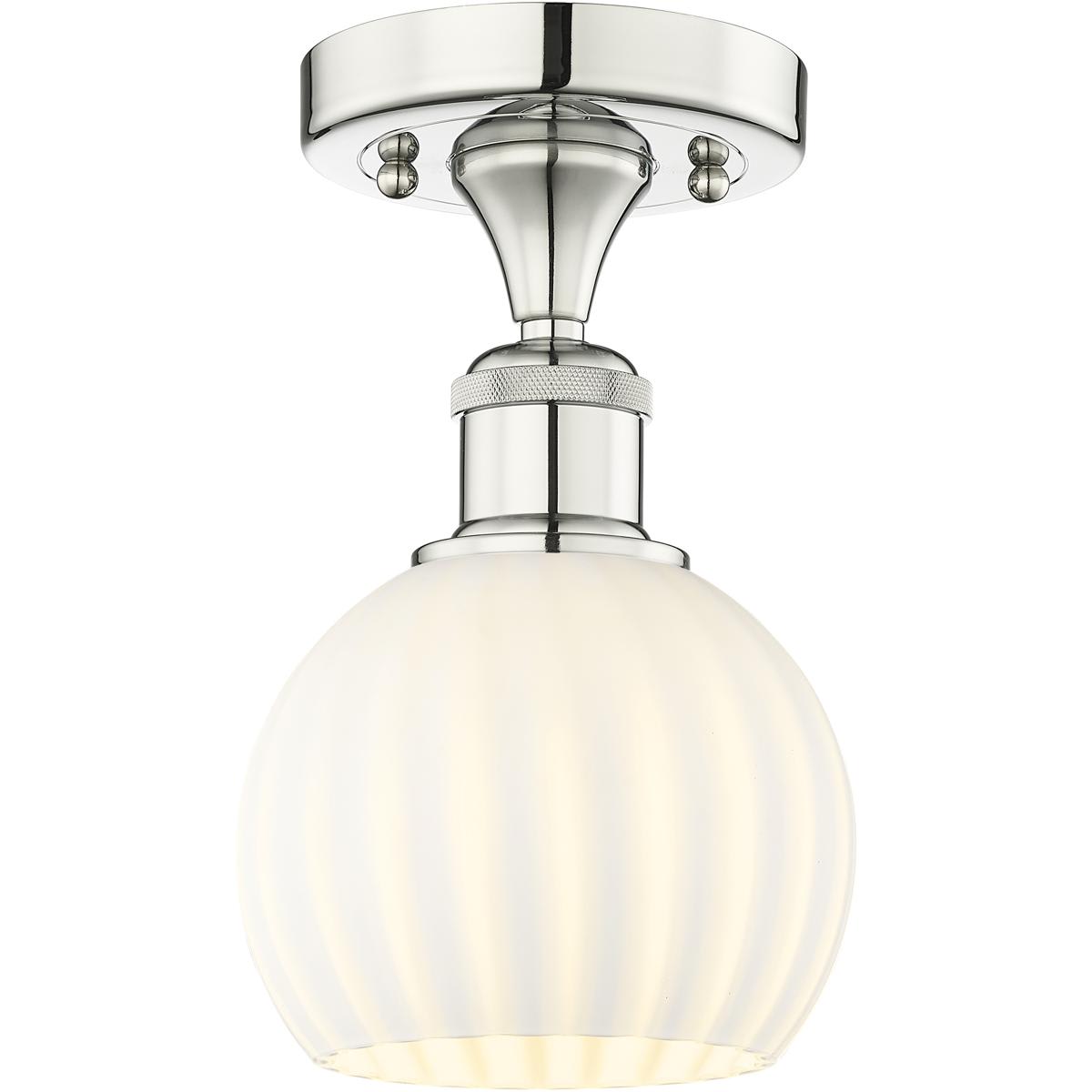 Innovations Lighting 2674886 616-1F-PN-G1217-6WV Edison White Venetian Semi-Flush Mount