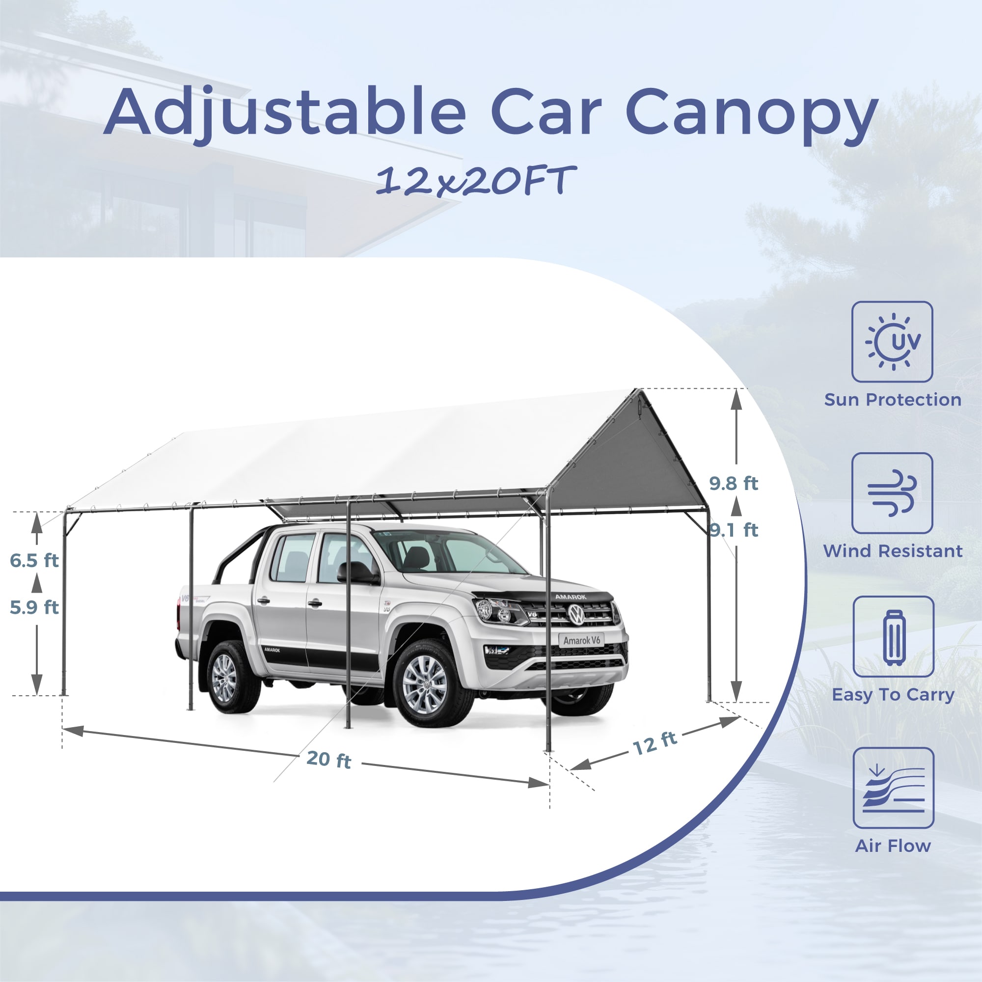 Sunshine Valley GA108 Carport-Covers - View #3