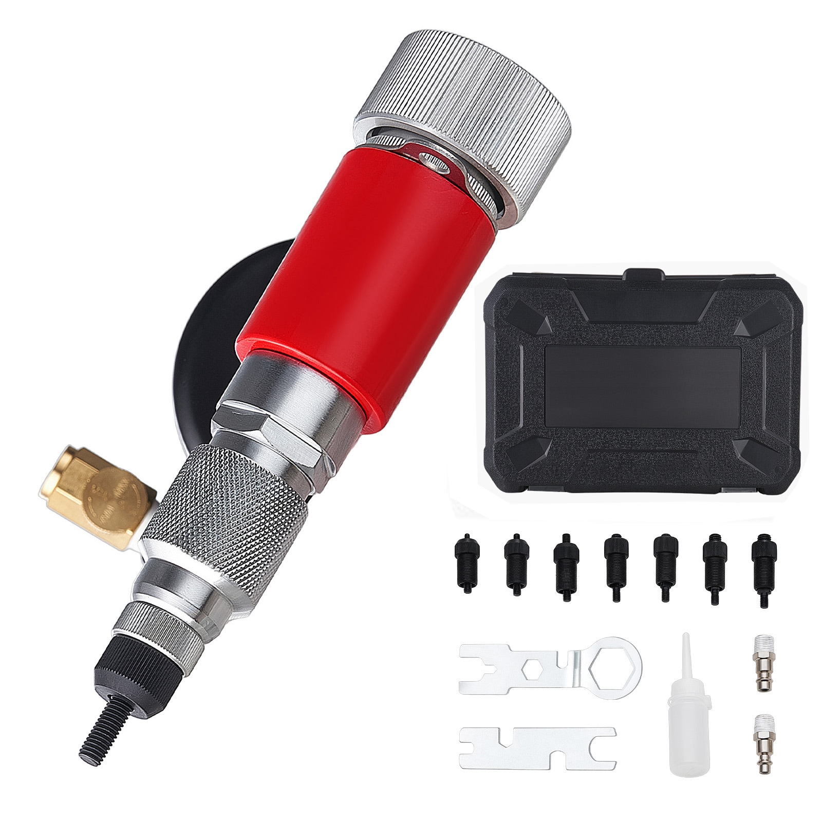 VEVOR Pneumatic Rivet Nut Gun Kit with 8PCS SAE and Metric Gun Heads M4 M5 M6 M8 M10 1/4in 5/16in 3/8in 2680LBS Force Air Rivet Nut Tool for Automotive Construction Industrial Manufacturing #SCQDLMJ2680L20352V0