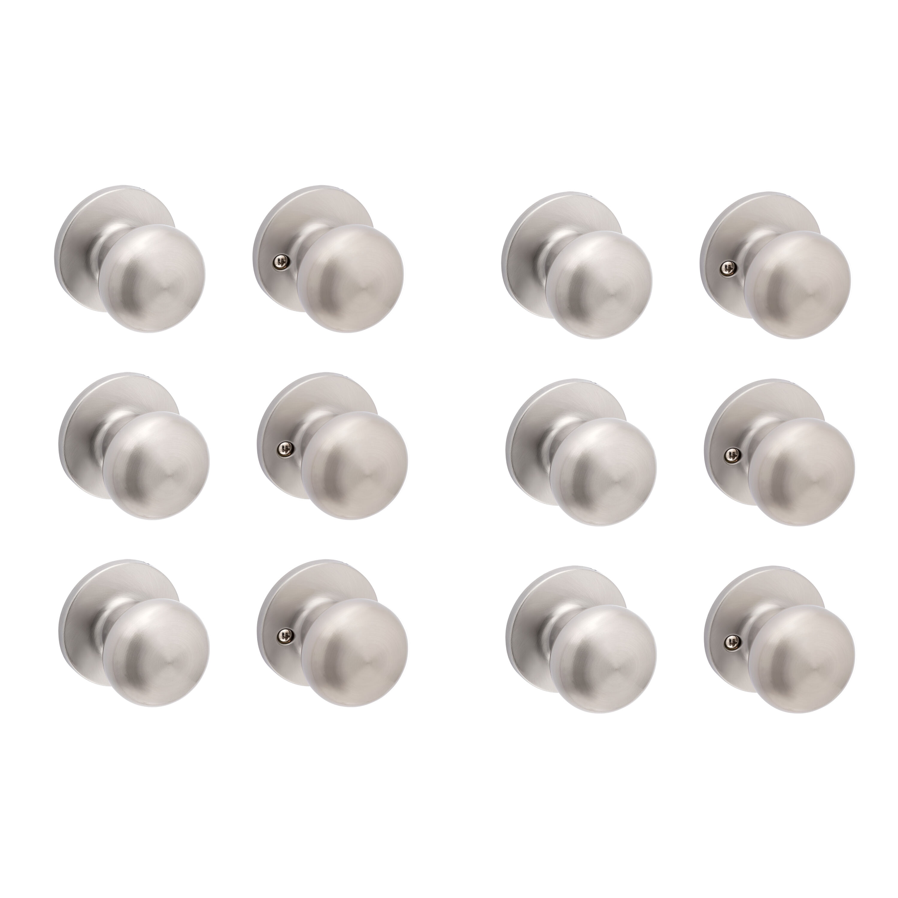 RELIABILT Baron Satin Nickel Interior/Exterior Hall/Closet Passage Door Knob  in the Door Knobs department at