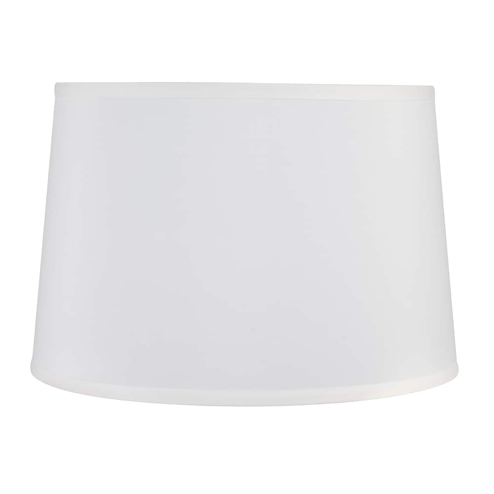 White Fabric Drum Lamp Shade, 9 Inch Diameter Drum Lamp Shade
