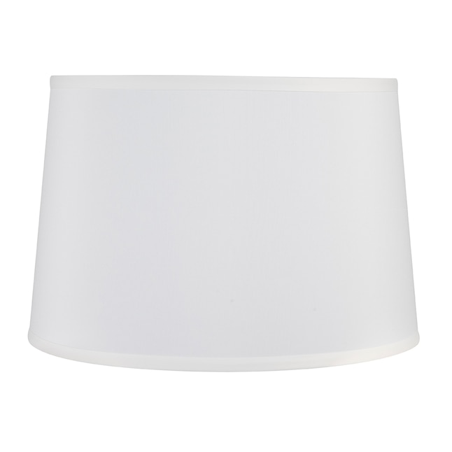 White Fabric Drum Lamp Shade, 15 Linen Drum Lamp Shade
