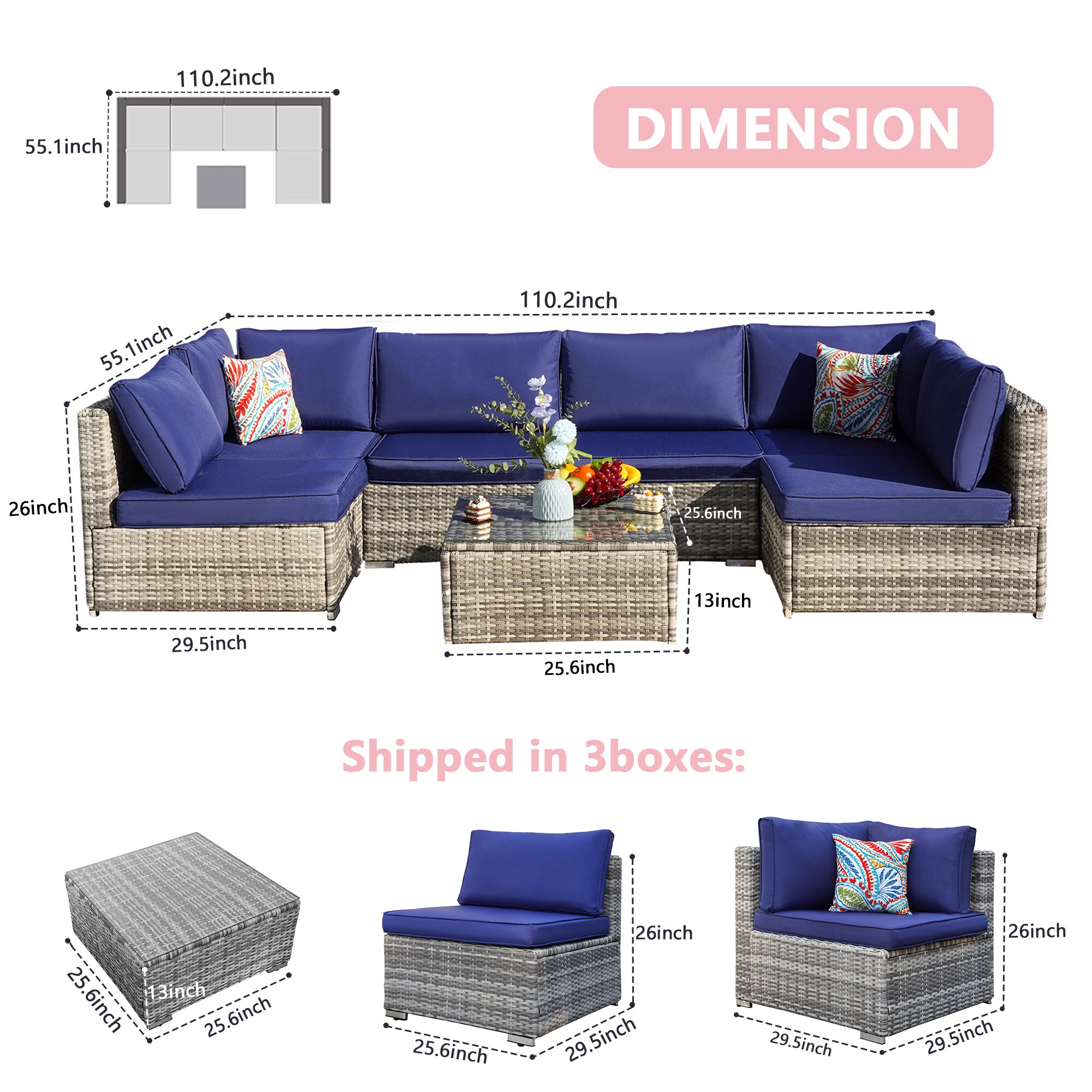 CESICIA R14-7P-NB Patio-Conversation-Sets - View #4