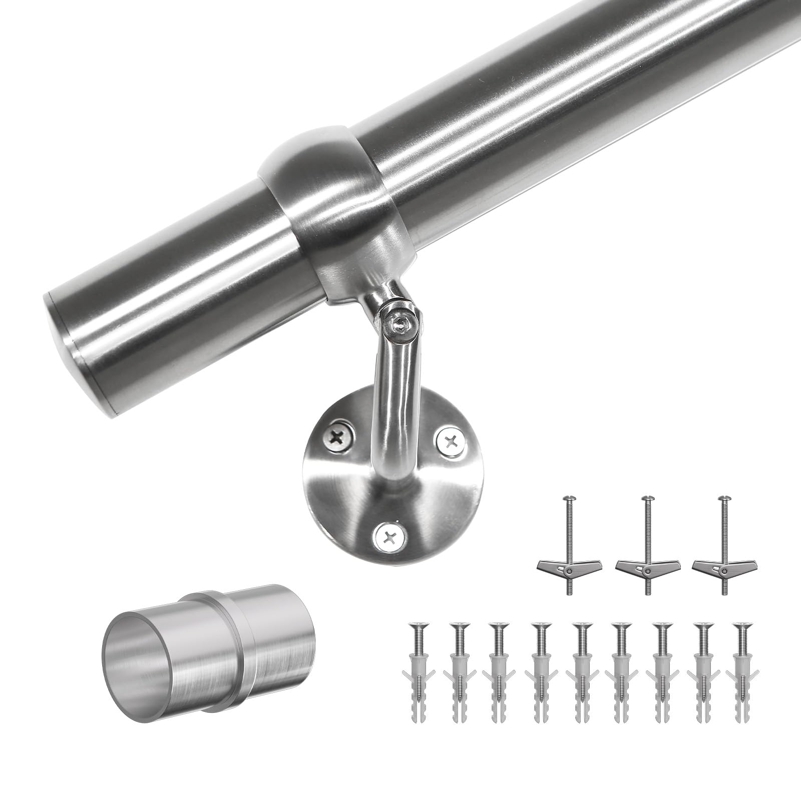 Misopily Stair Handrail Kit 6FT Stainless Steel 304 Wall Mount Railing ...
