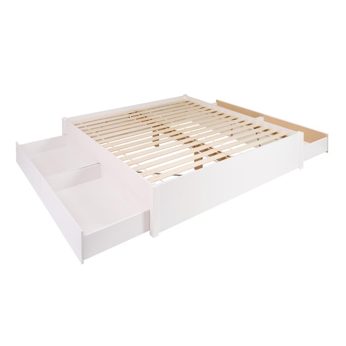 Prepac Select White King Platform Bed, White King Bed Frame With Storage
