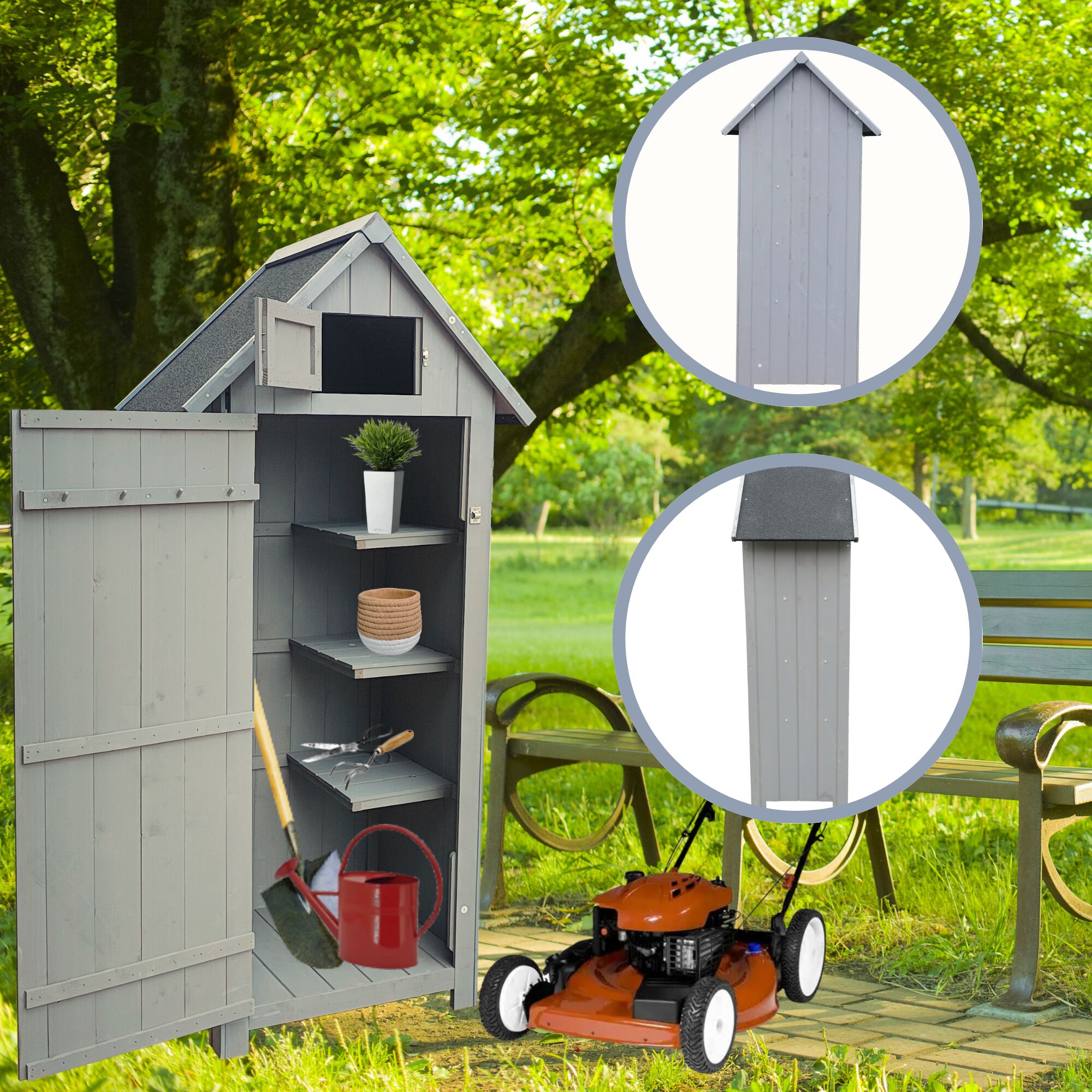 Xspracer ML-WOS491WS 2-ft x 4-ft Gable Style Wood Outdoor Storage Shed with 1 Doors