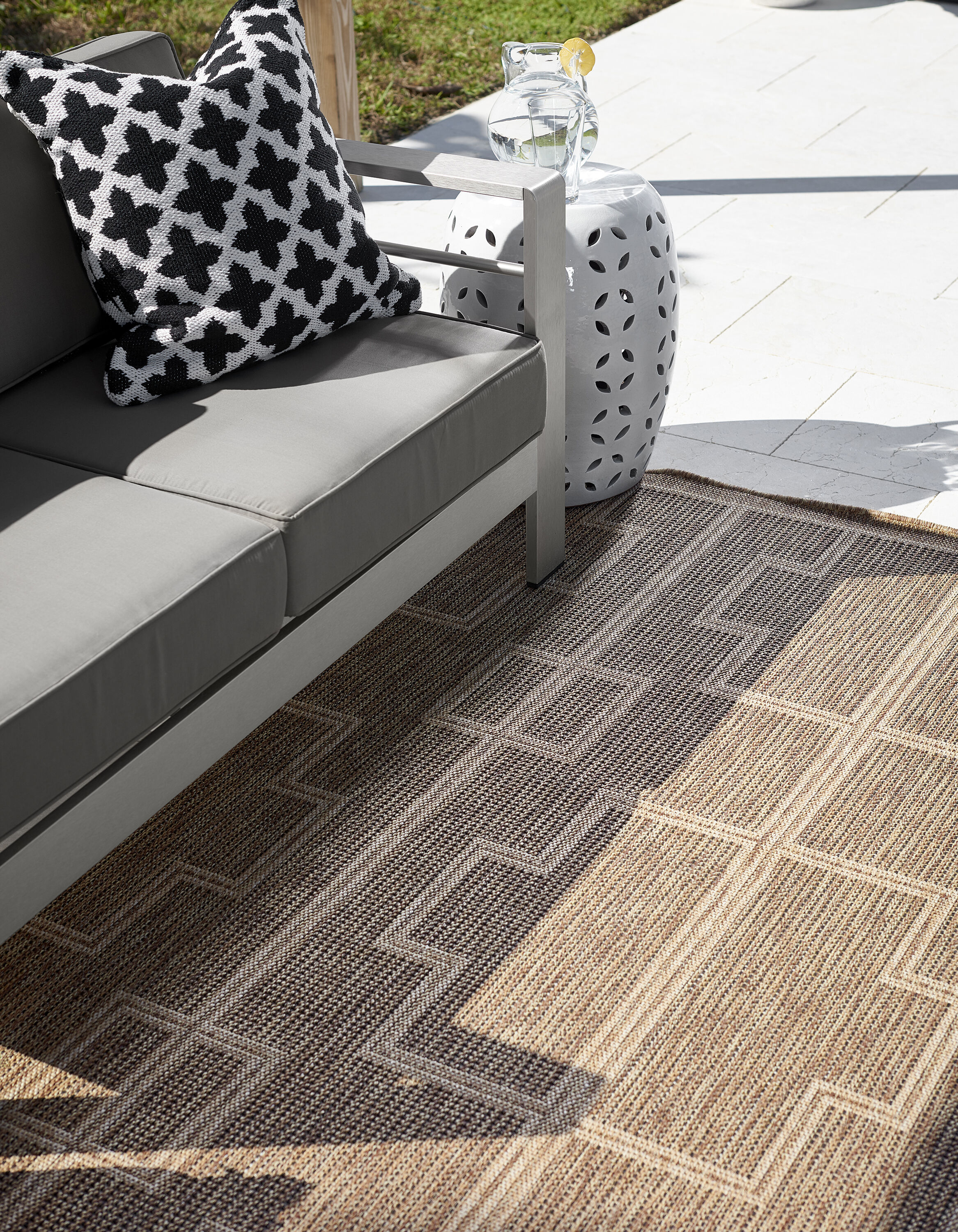 Momeni HAMPOHAM-1NAT2776 3 x 8 (ft) Woven Polypropylene Natural Rectangular Indoor/Outdoor Runner rug