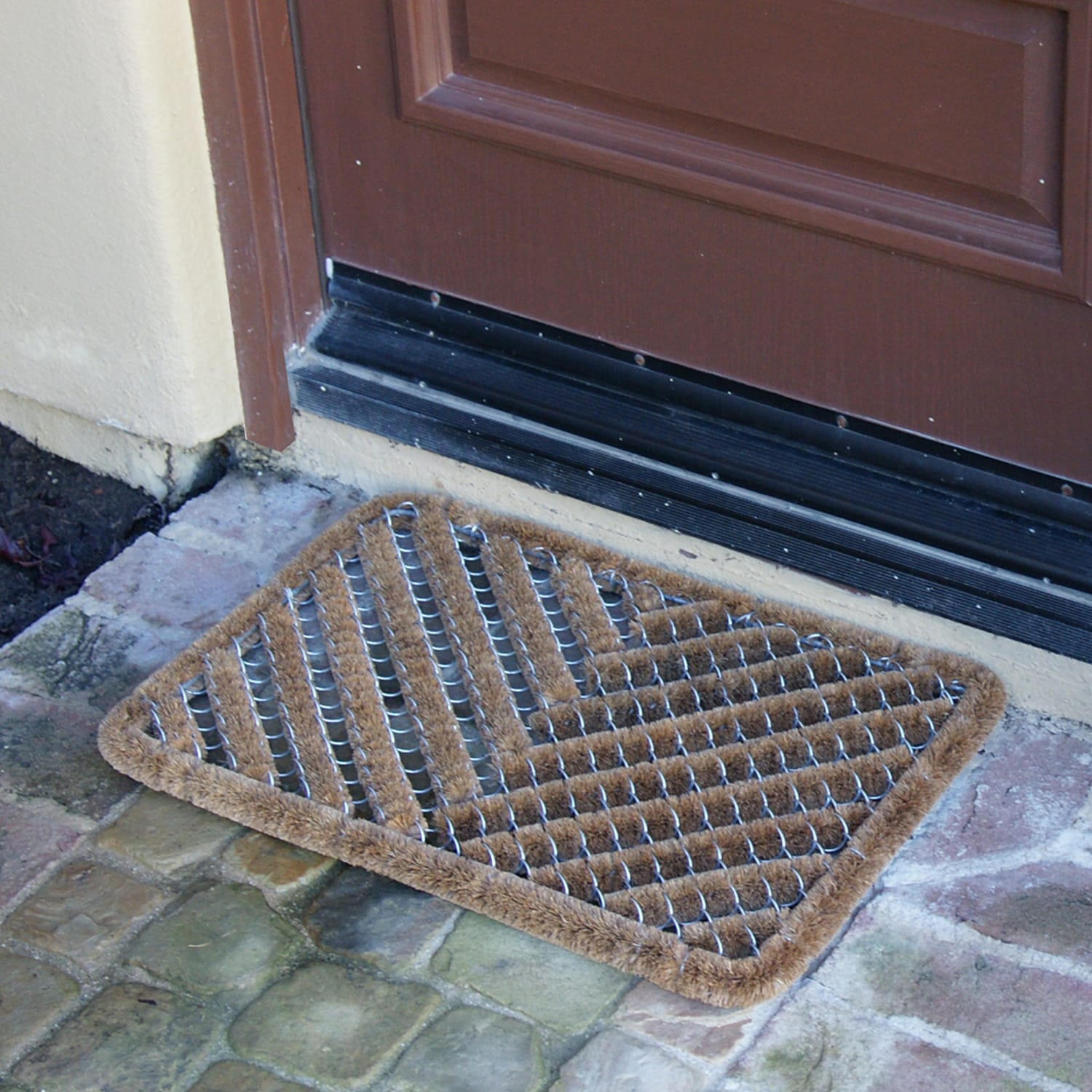 Natural Coir Herringbone Outdoor Scraper Door Mat