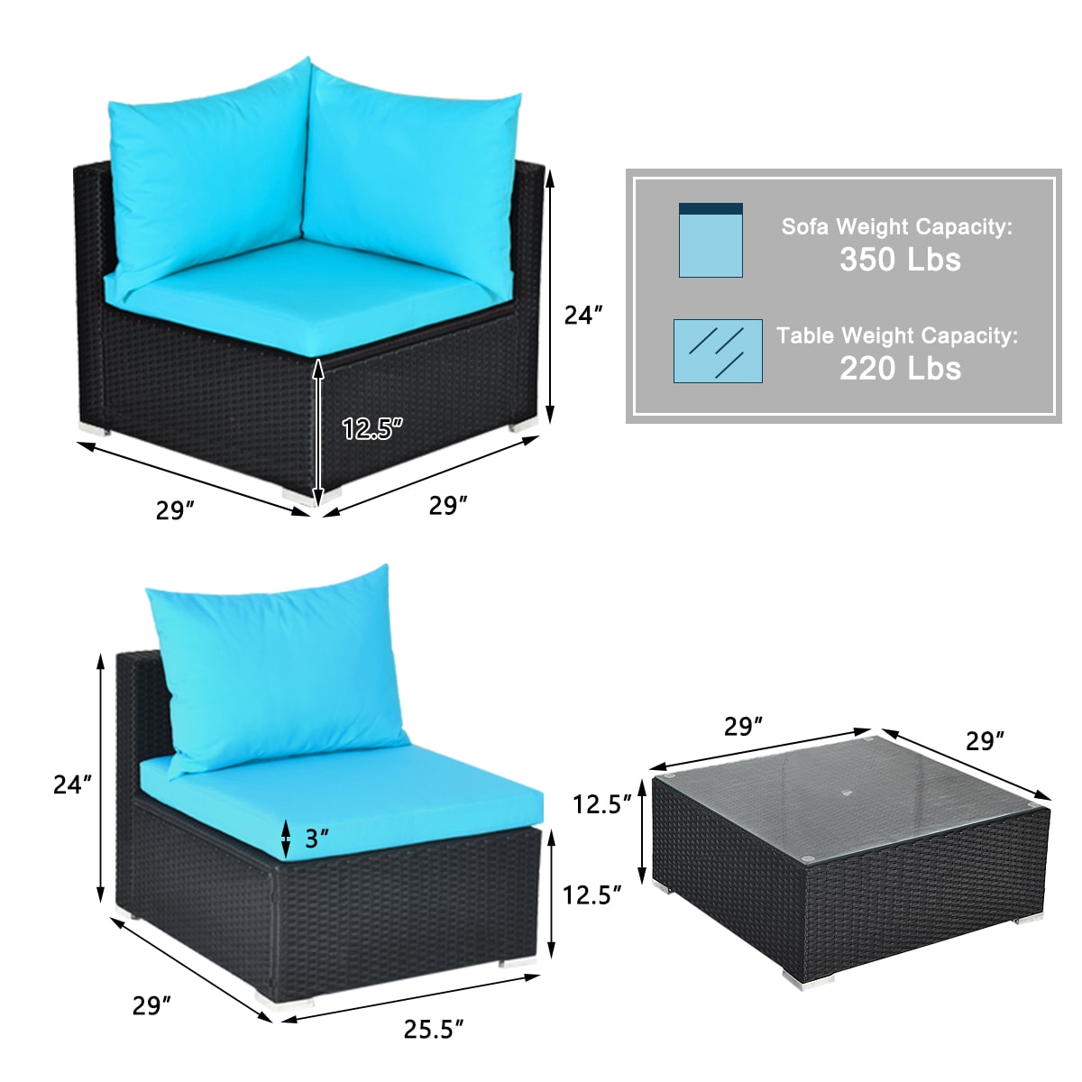 WELLFOR OUG66524BTU+ Patio-Conversation-Sets - View #10
