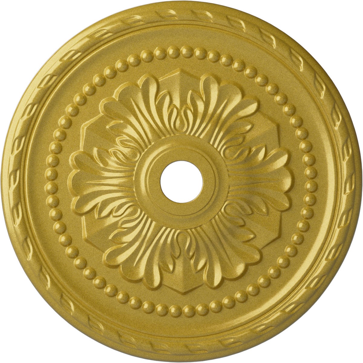 Ekena Millwork CM31PMRGS Palmetto 31.5-in W x 31.5-in L Painted Rich Gold Polyurethane Whole Ceiling Medallion