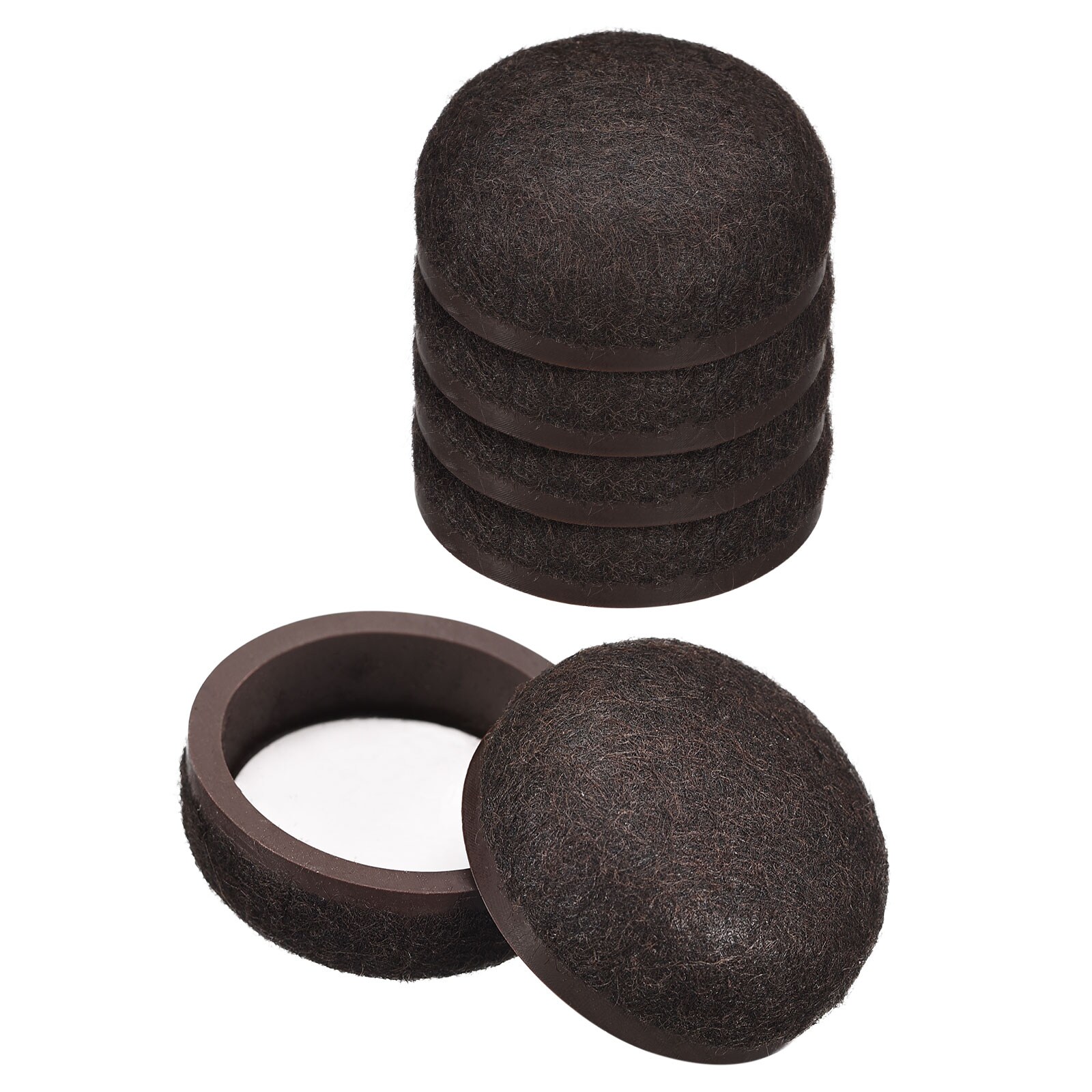 Unique Bargains Furniture Sliders 8pcs 1 1/4inch - Formed Felt Round Sliding Pads Chair Glides for Carpeted Tile Vinyl Hardwood Floors (Brown)