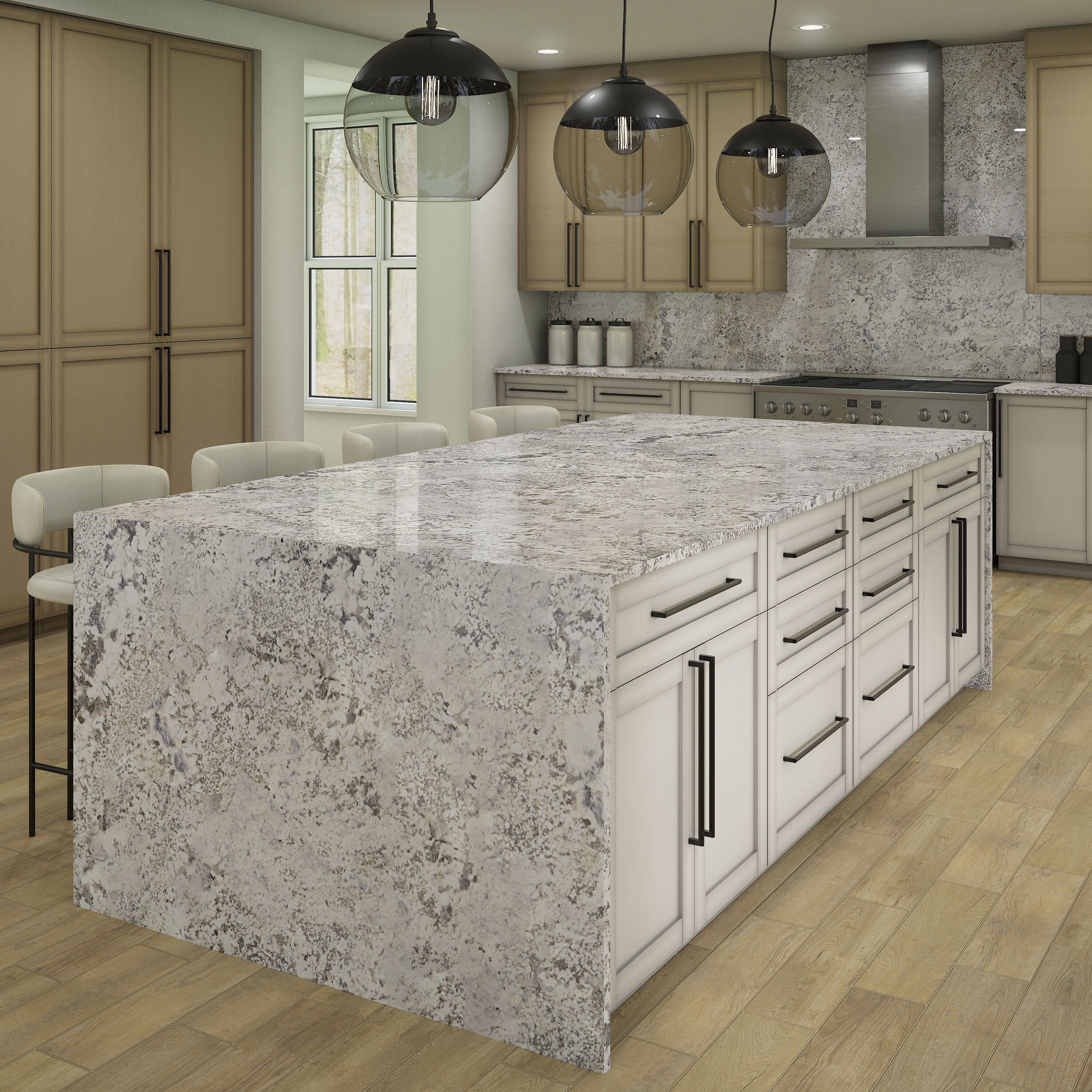 allen + roth White Crater Granite Off-white Kitchen Countertop SAMPLE ...