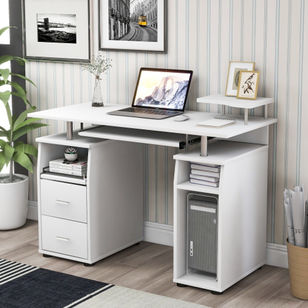 Casainc Essential Home Office Computer Desk 45-in White Modern 