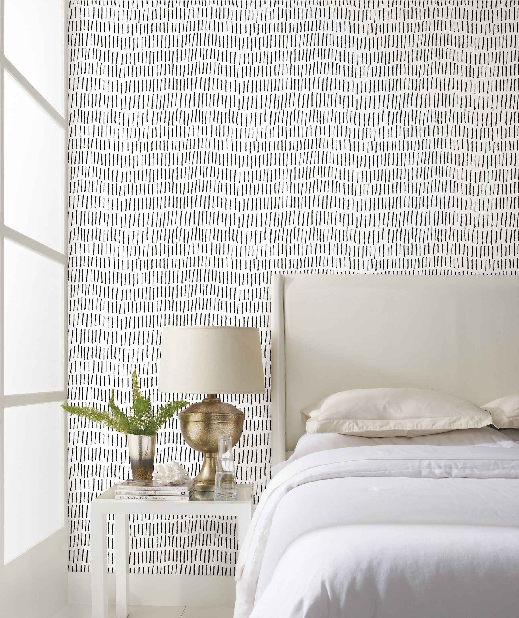 RoomMates RMK12275PL 30.75-Sq. Feet Black Vinyl Geometric Self-adhesive Peel and Stick Wallpaper