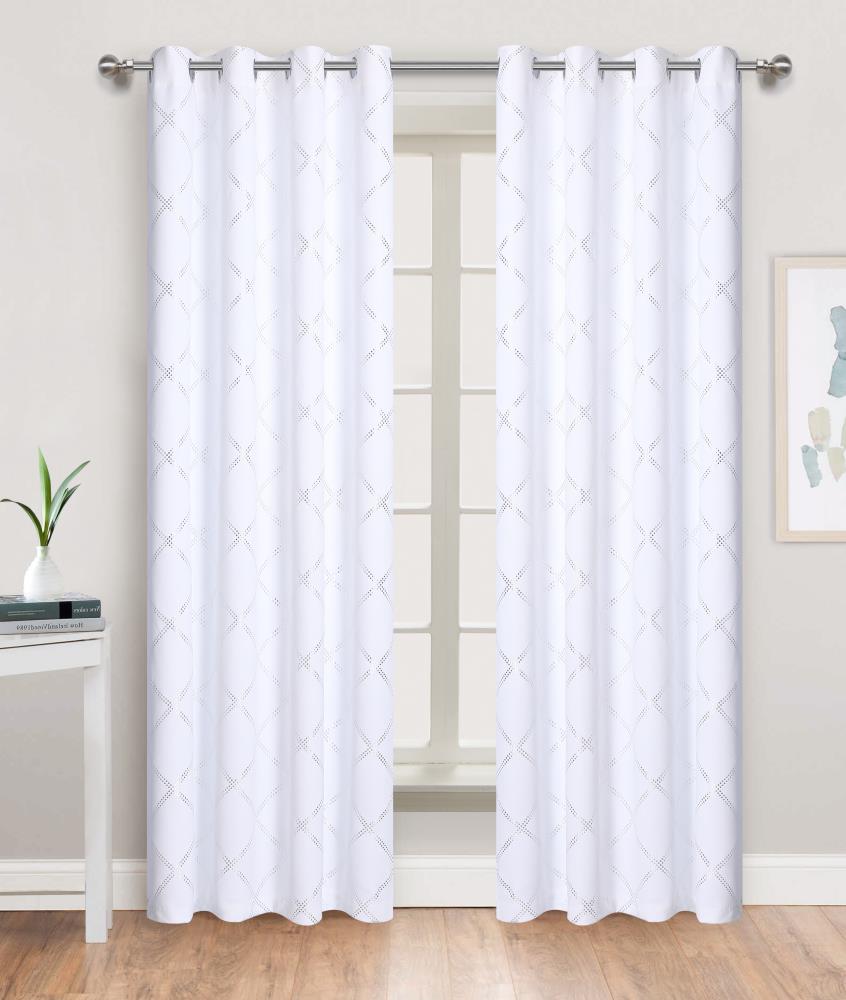 Popular Home 953176 84-Inches White Room darkening Grommet Single curtain panel