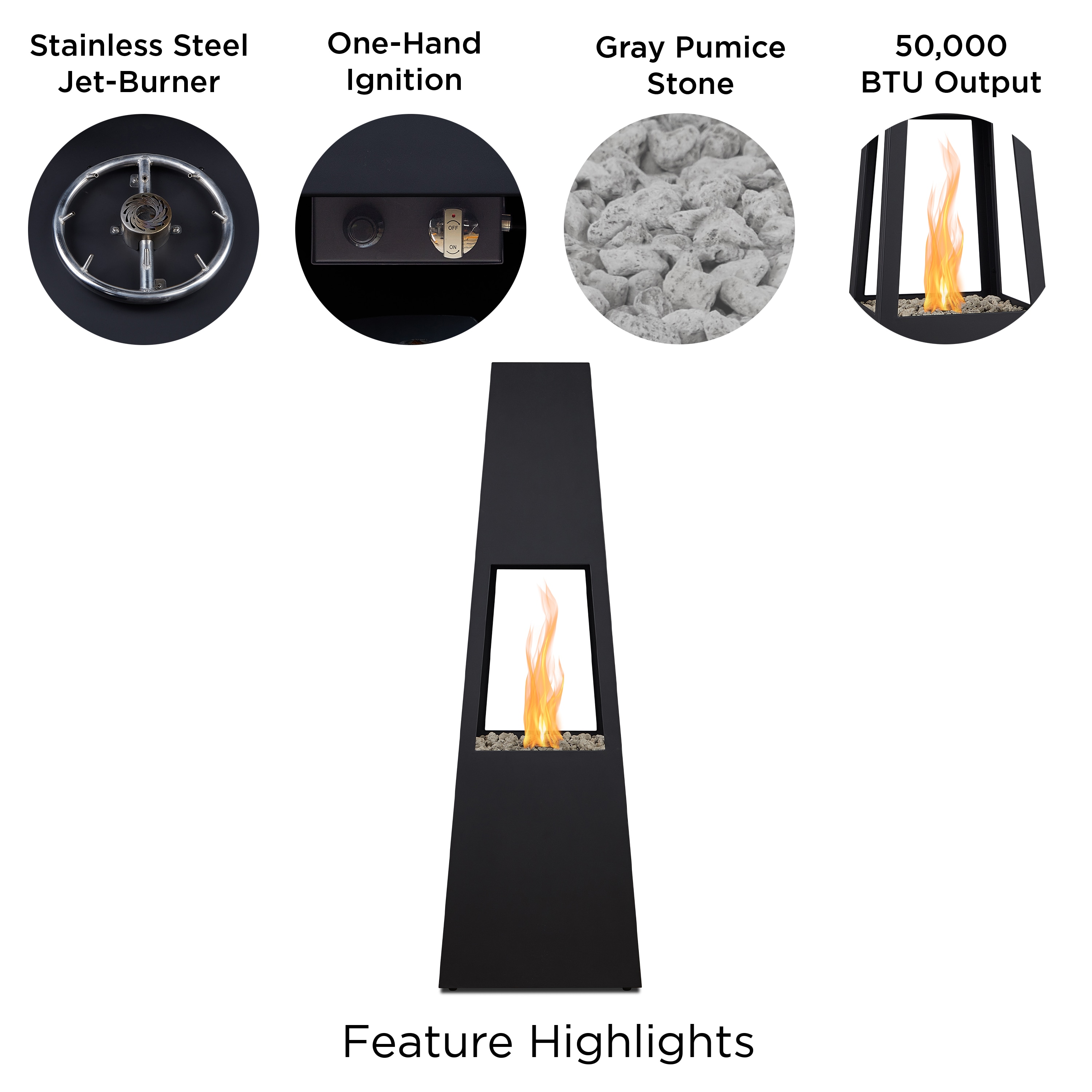 Real Flame 13083LP-BLK Outdoor-Gas-Fireplaces - View #5