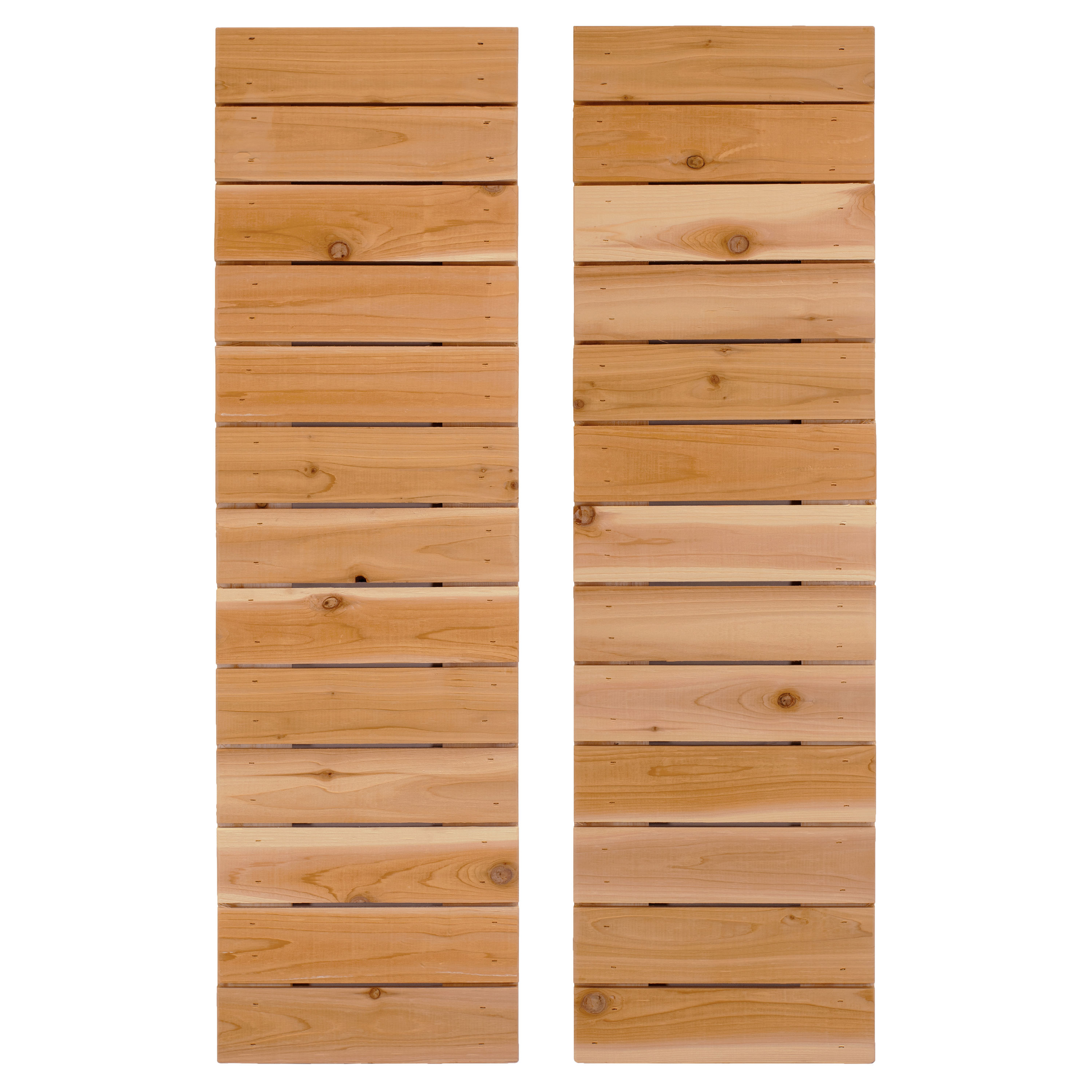 Dogberry WSLAT1448BLNDDOUB 14-in W x 48-in H Dirty blonde Board and batten Framed Wood Exterior Shutters ( 1 -Pack )