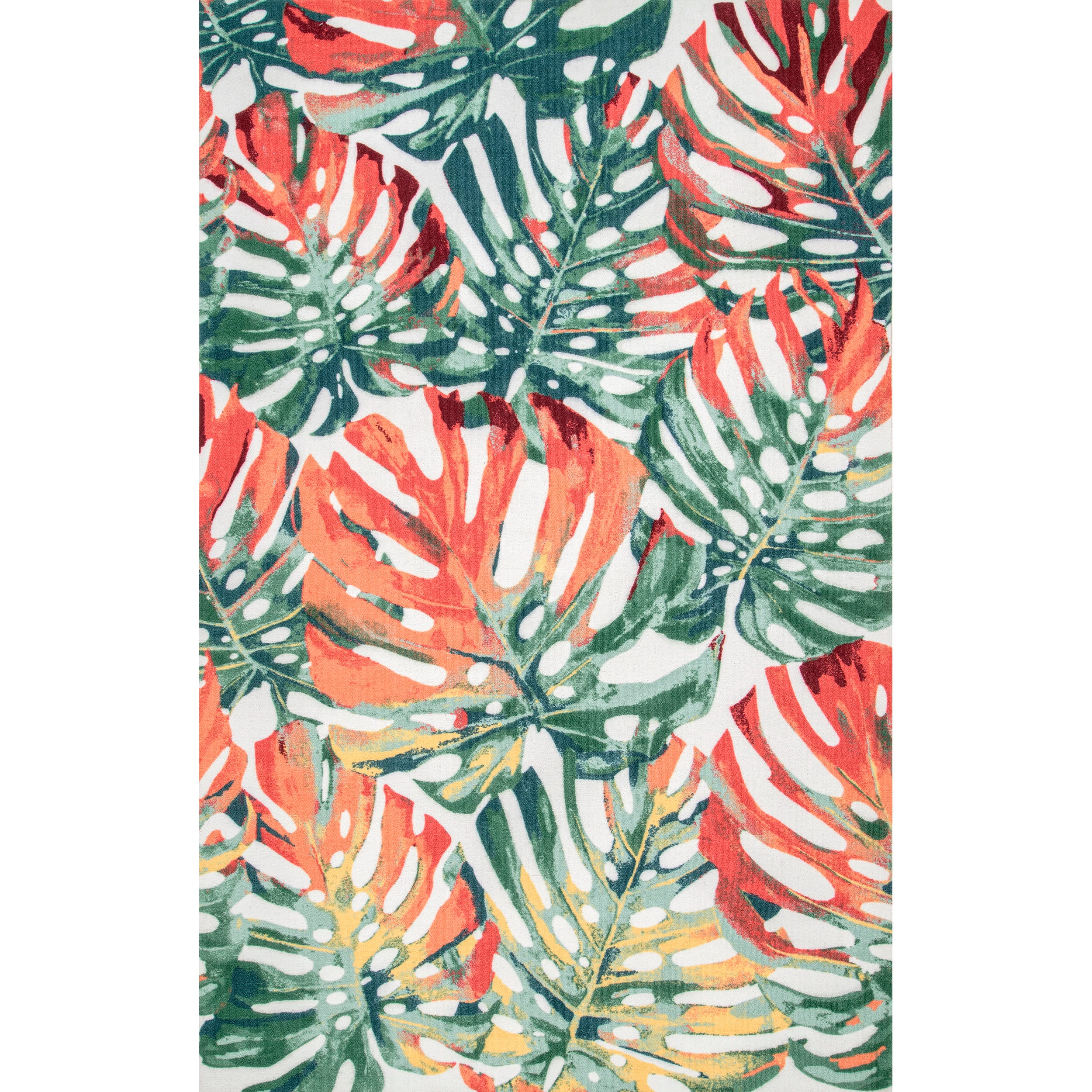 Reversible Multicolor Floral Synthetic 3' x 5' Indoor/Outdoor Rug