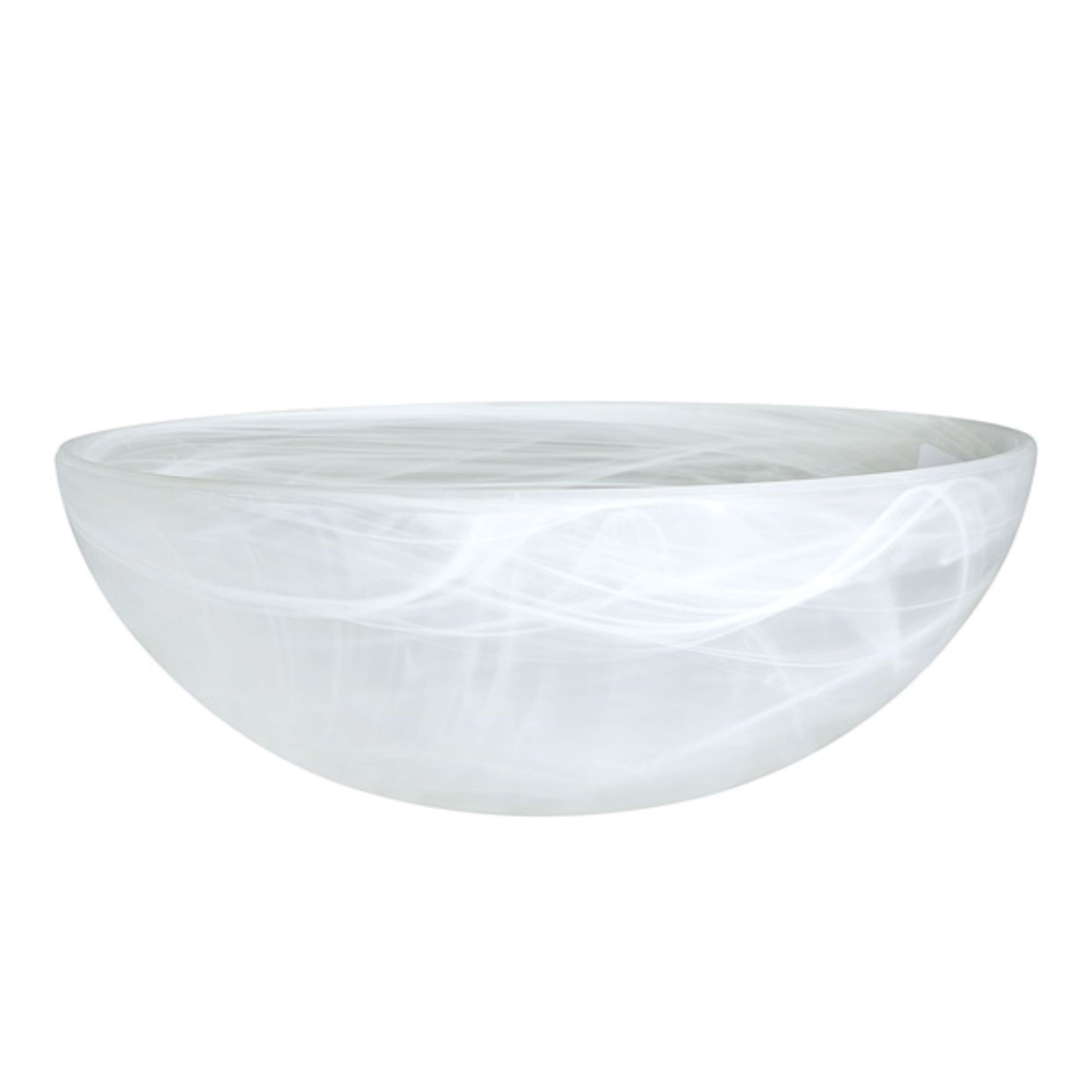Etched Alabaster White Glass Bowl Shade, 13.5" Diameter