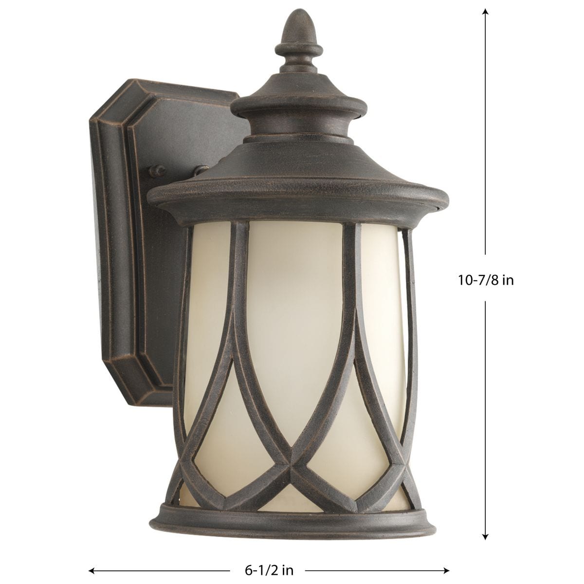 Aged Copper 11" Outdoor Wall Lantern with Umber Glass