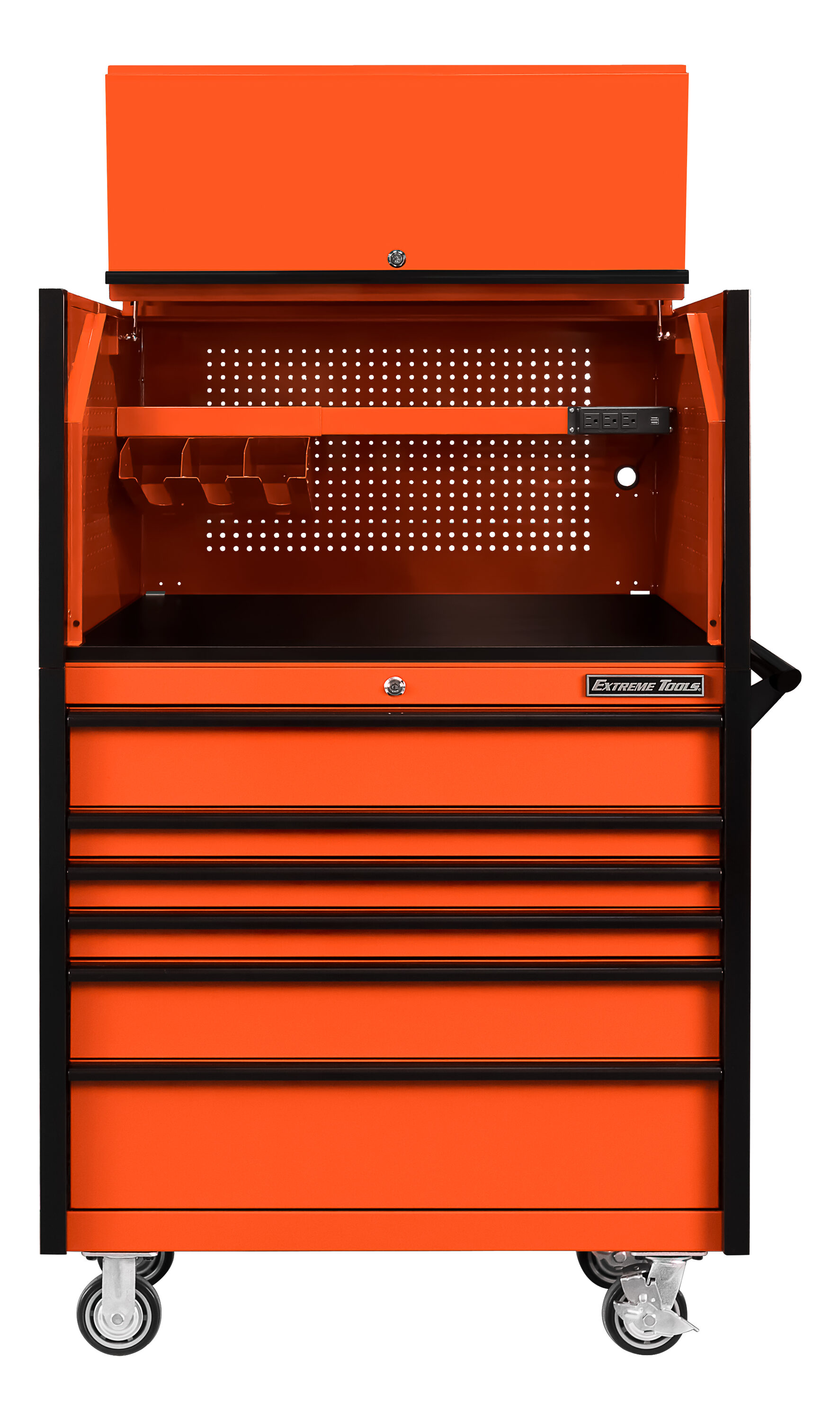 DX Series 64-in W x 41-in H 6 Ball-bearing Steel Tool Chest Combo (Orange) | - Extreme Tools DX4107HROK