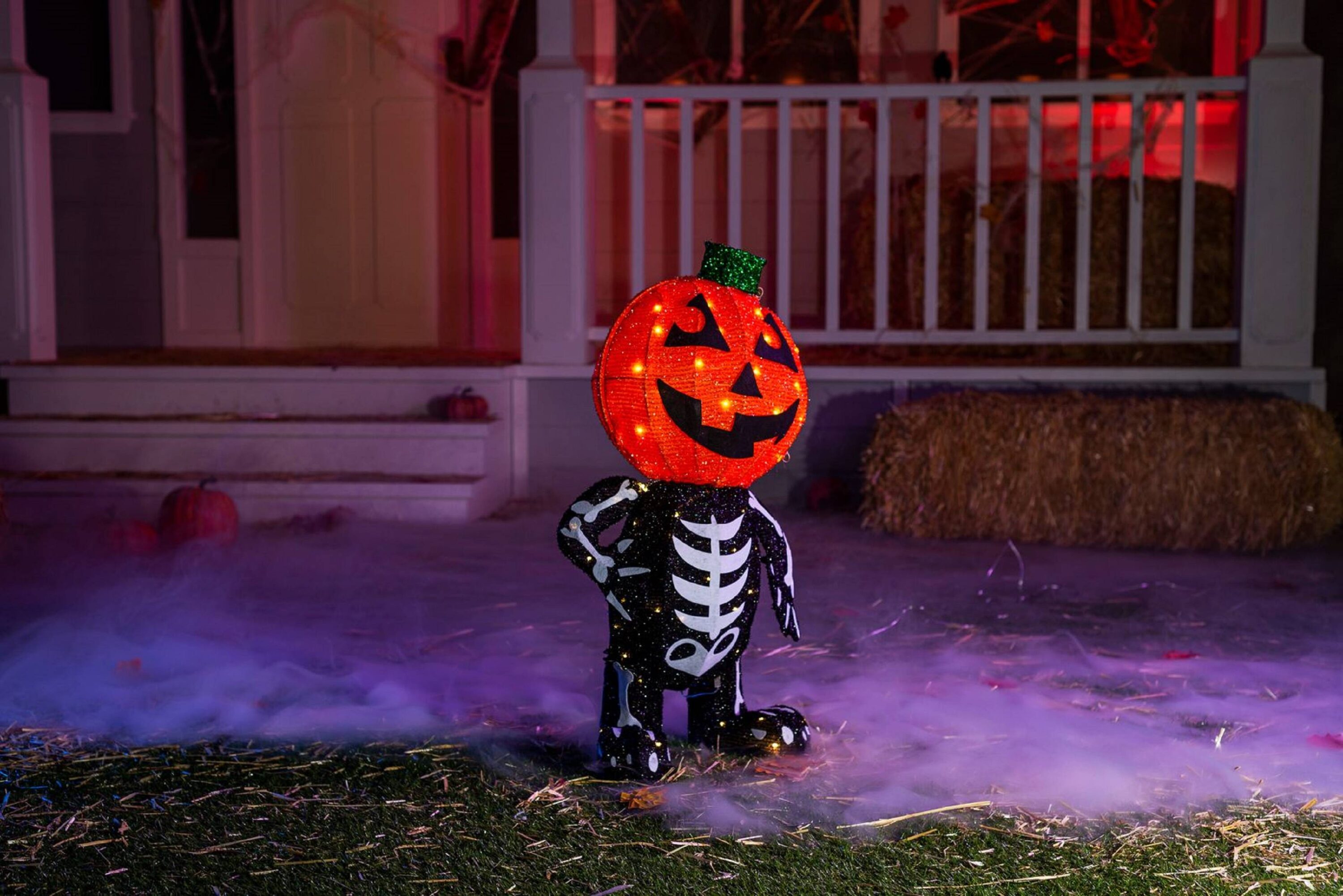 Joyin Joiedomi 30 in H Halloween Tinsel Skeleton Pumpkin LED Warm Yard ...