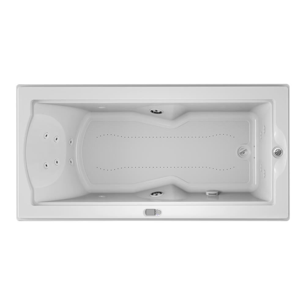 Jacuzzi KL85959 FUZION 35.4-in x 70.7-in White Acrylic Rectangular Drop-in Whirlpool and air bath combination tub with Drain ( Right Drain )