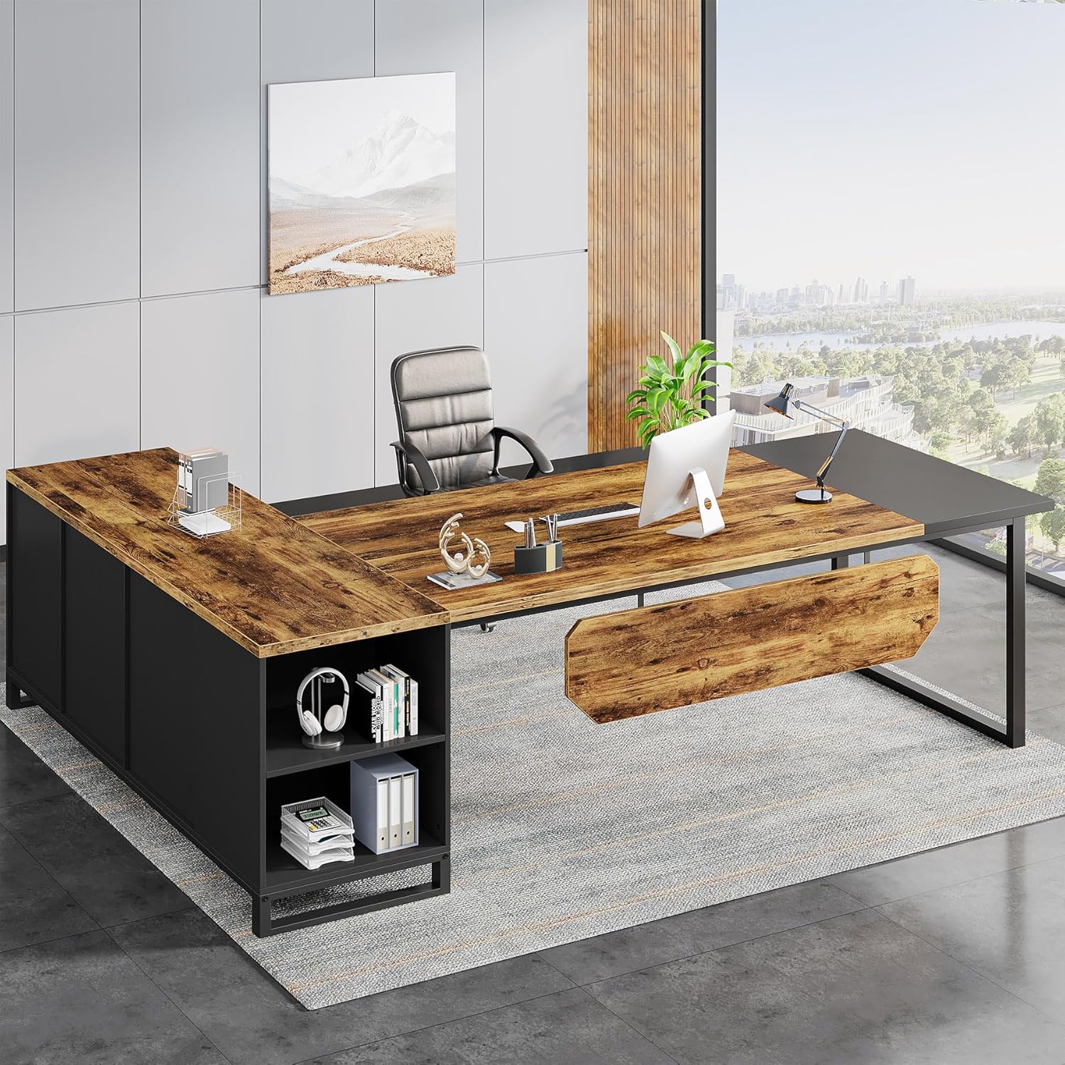 Tribesigns LWFD-XK00593 Office computer desk Multiple colors/finishes 1 -Person Conference table ( 70.87-in W x 29.53-in H )