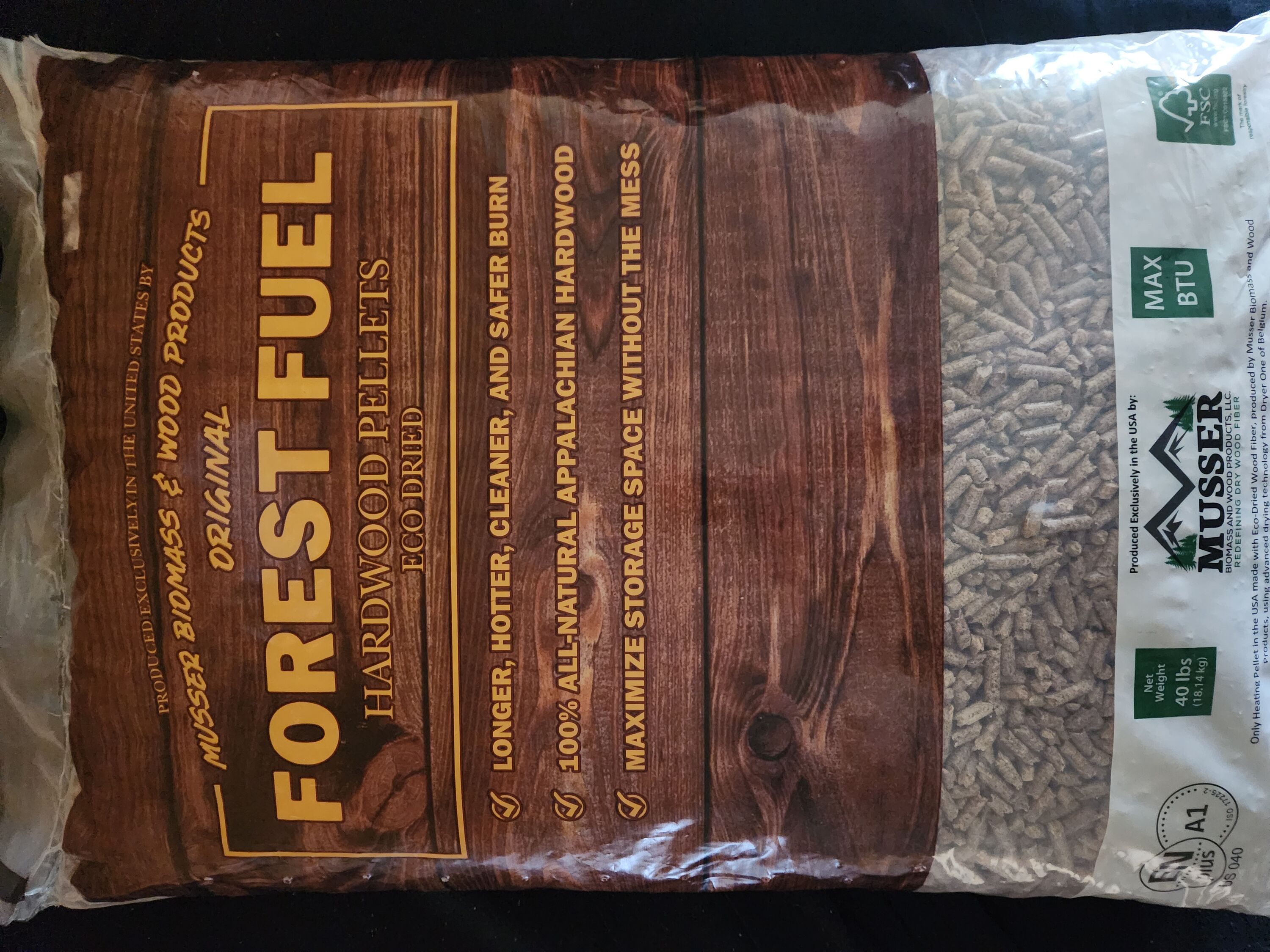 Musser Biomass 40lb Heating Wood Pellets in the Wood Pellets