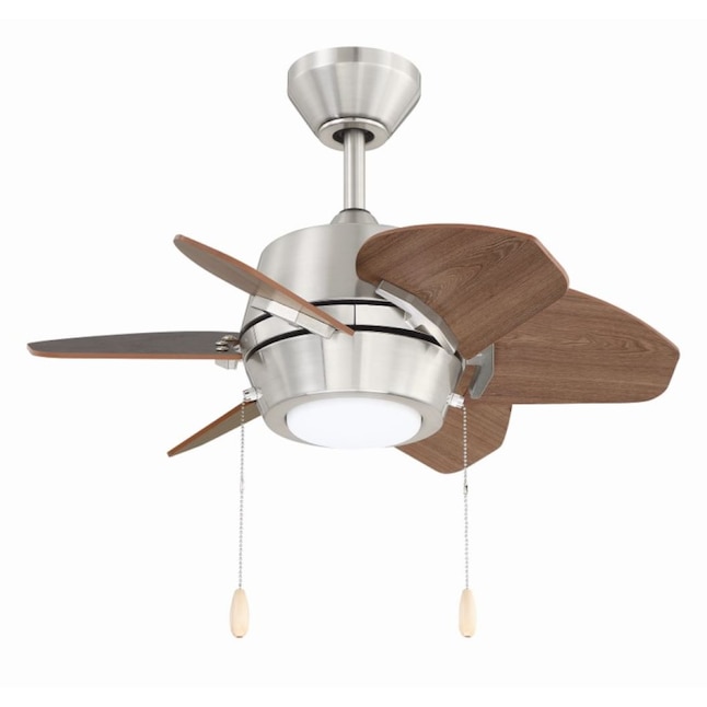 Harbor Breeze Gaskin 24 In Brushed Nickel Integrated Led Indoor Ceiling Fan With Light 6 Blade The Fans Department At Lowes Com