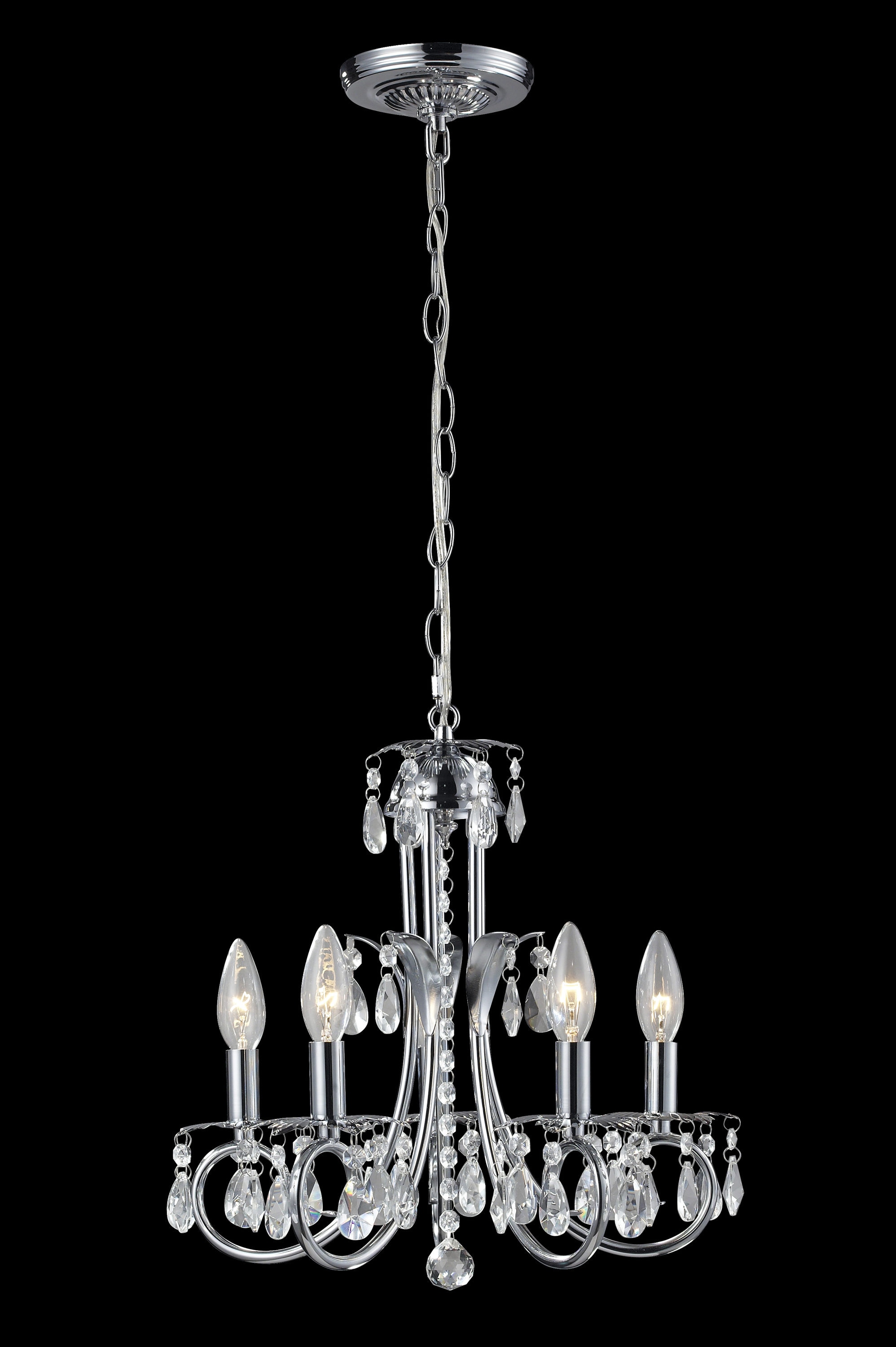 Z-Lite 852CH Pearl 5-Light Chrome Rustic Dry rated Chandelier