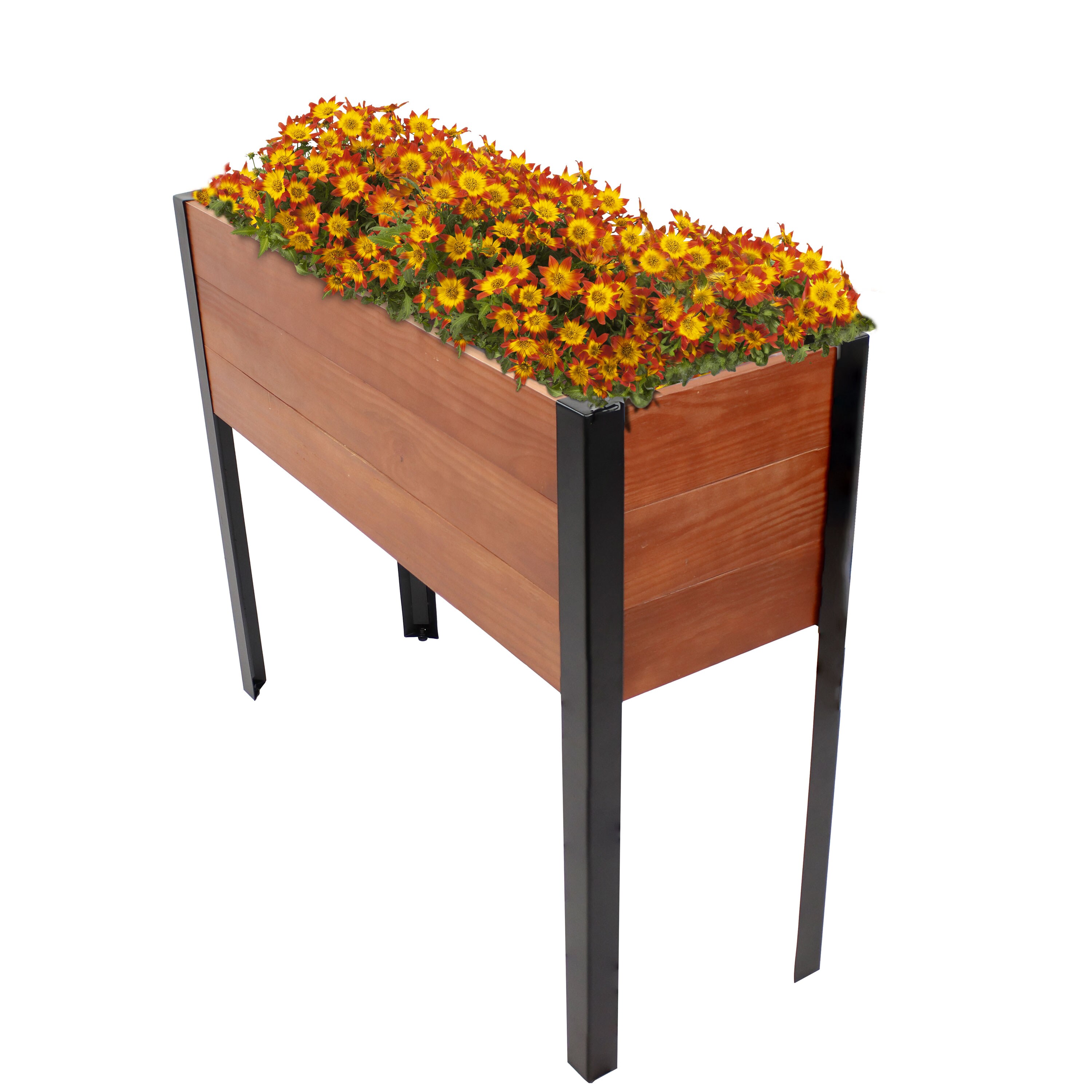 Sunnydaze Decor NPH-434 36.75-in W x 12.75-in L x 31-in H Elevated Brown Wood Raised Garden Bed
